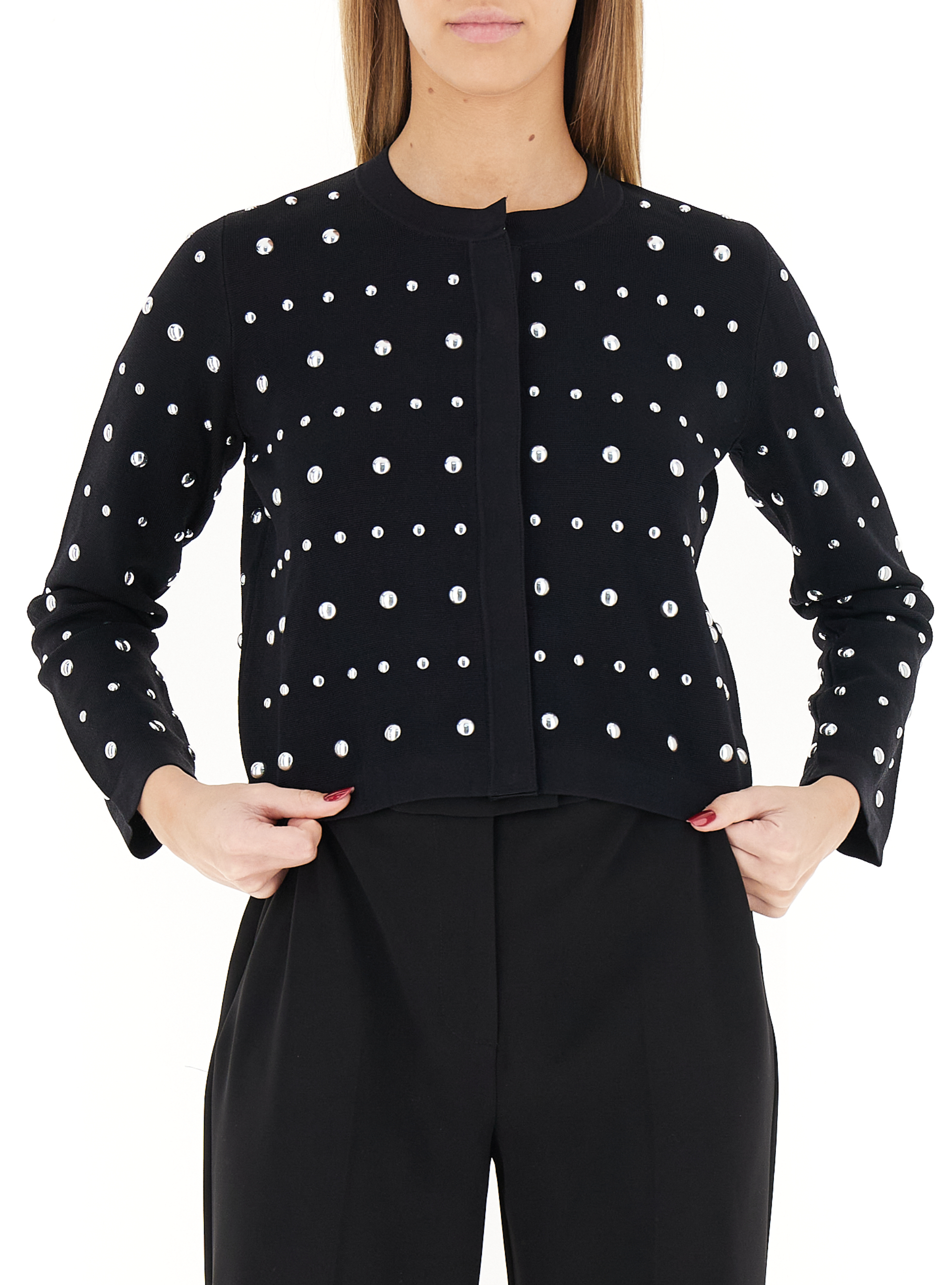 Cardigan con borchie LIU JEANS NERO