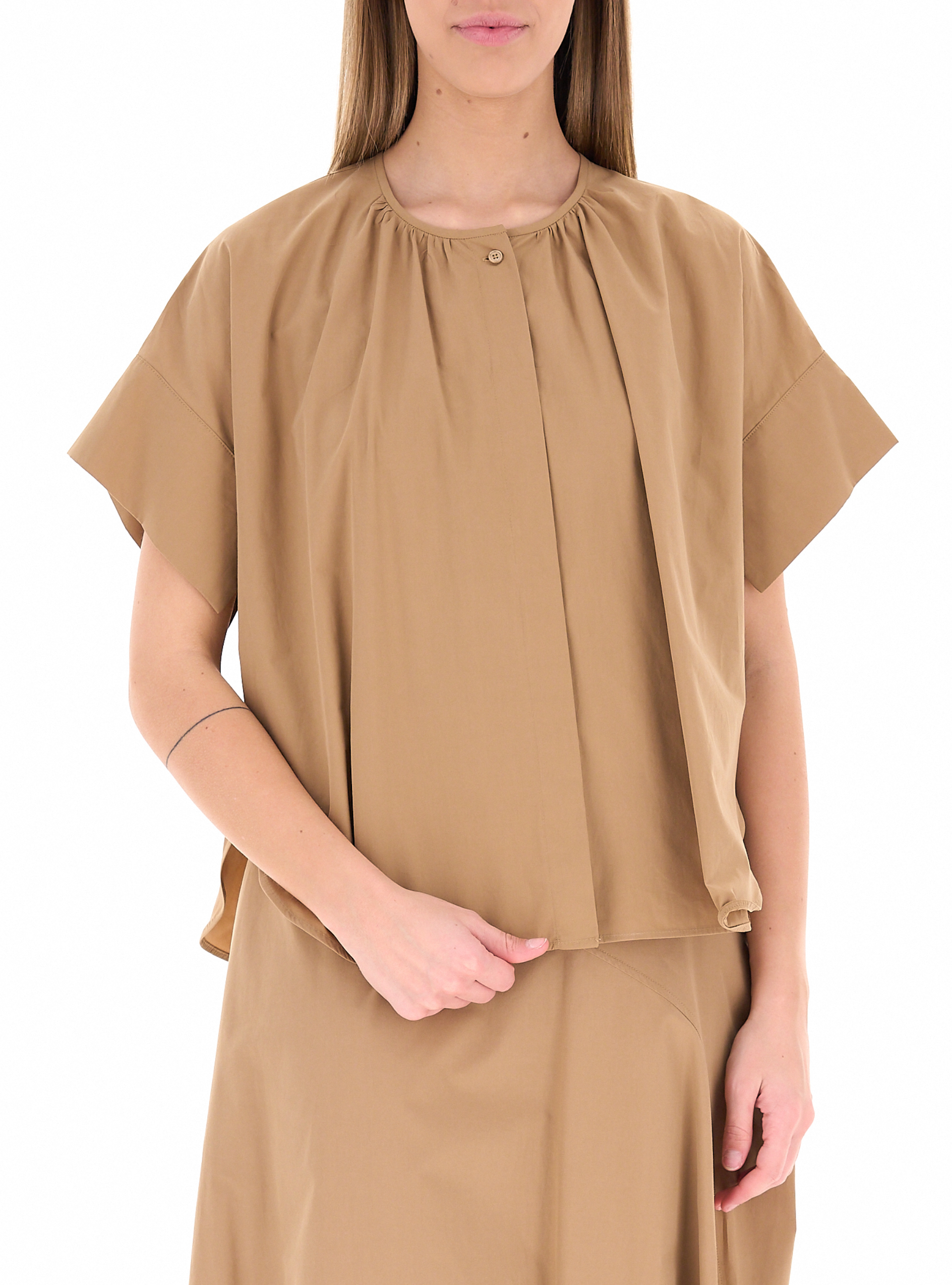 Blusa in cotone CAMMELLO
