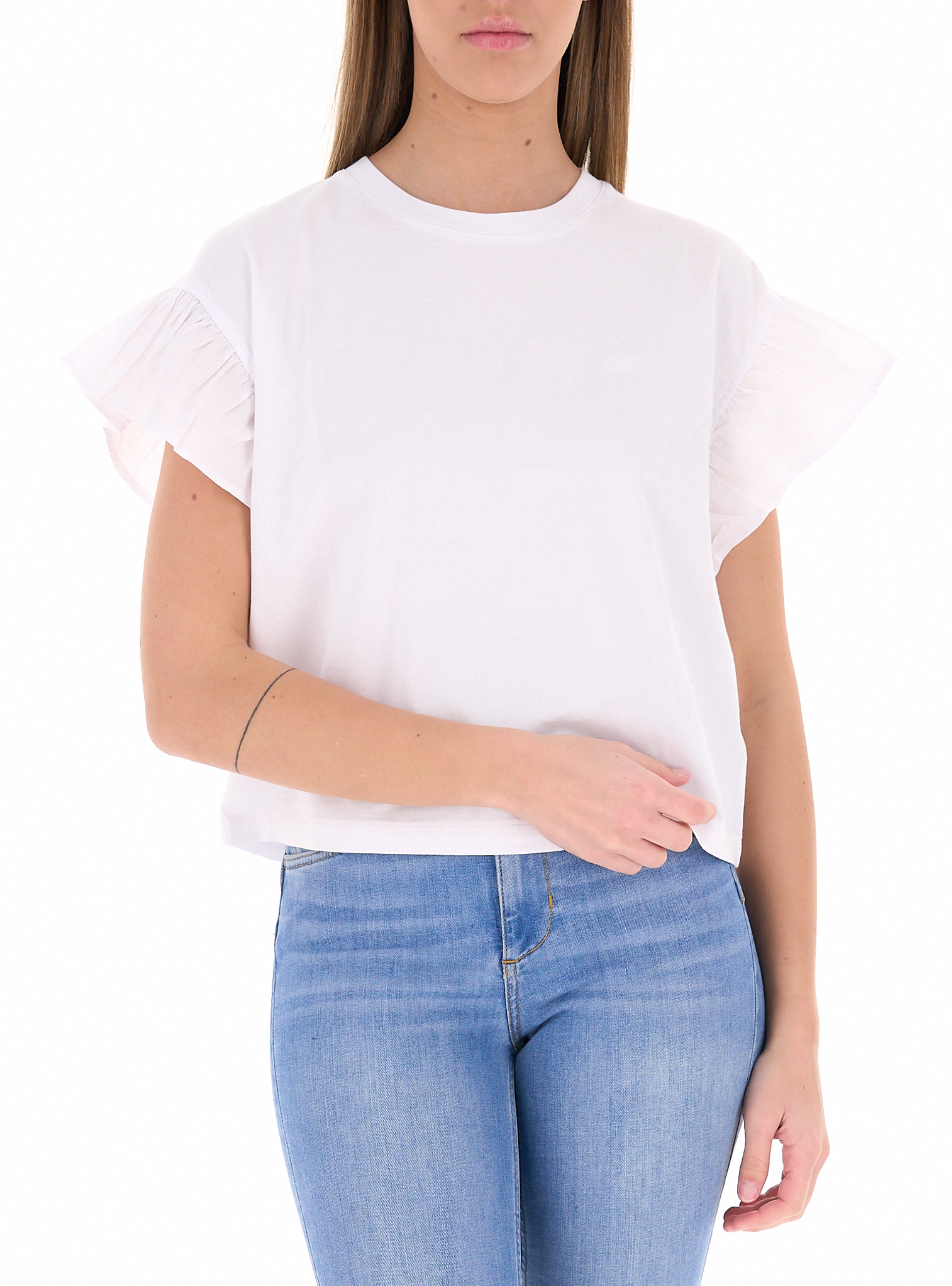 SUN68 Maglia in cotone PANNA