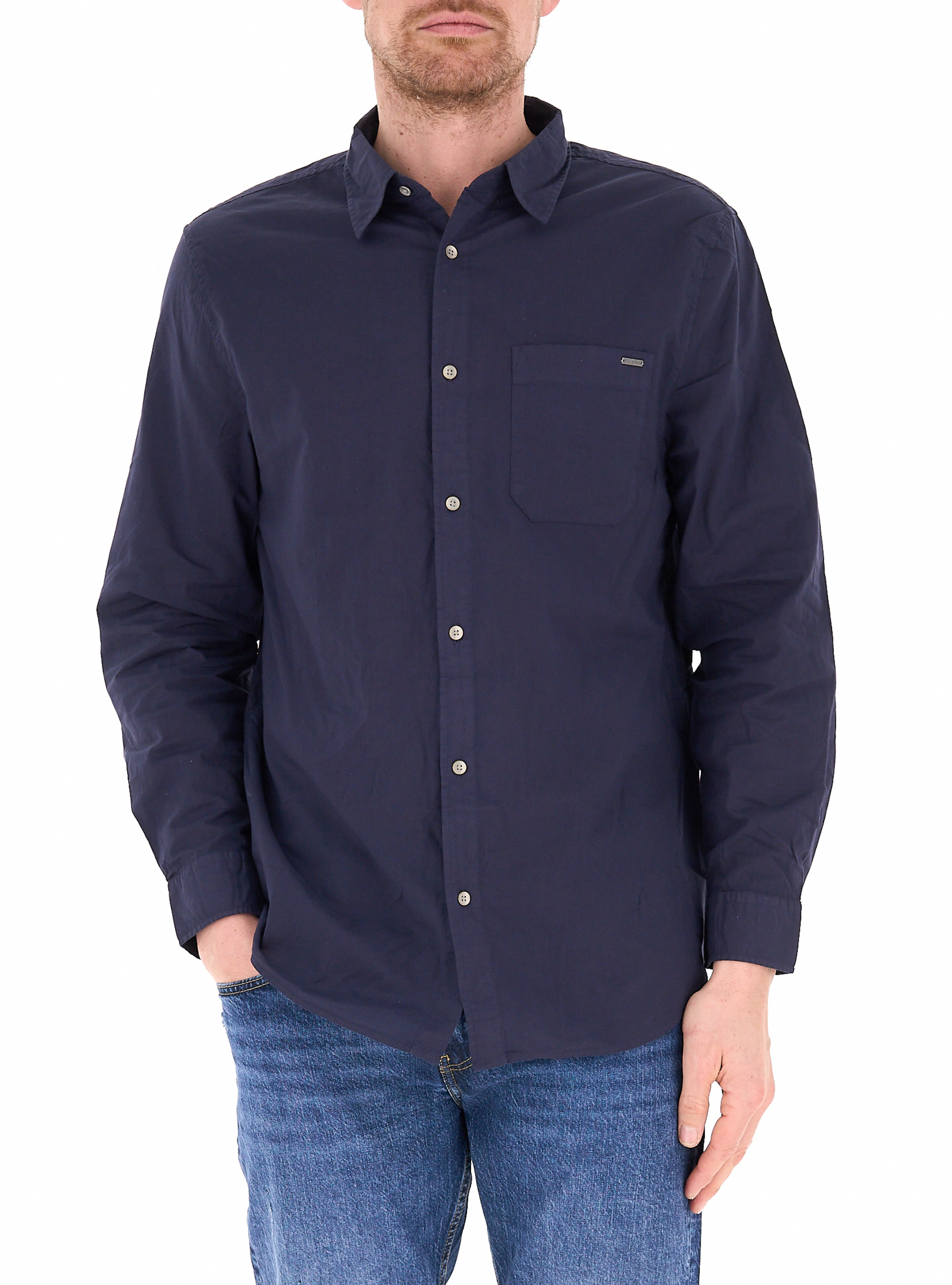 Guess Camicia in cotone BLU NAVY
