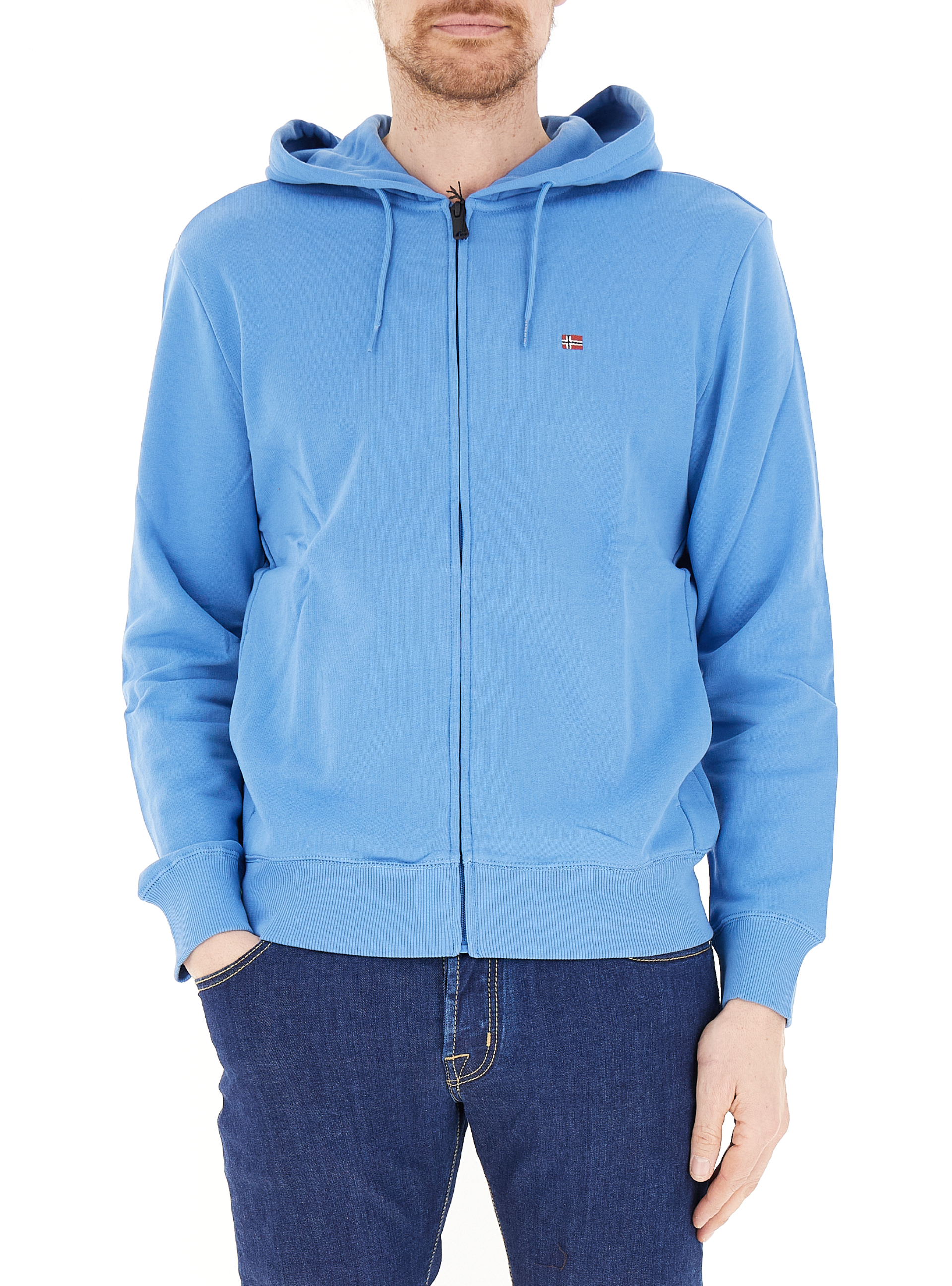 Felpa con cappuccio AZZURRO