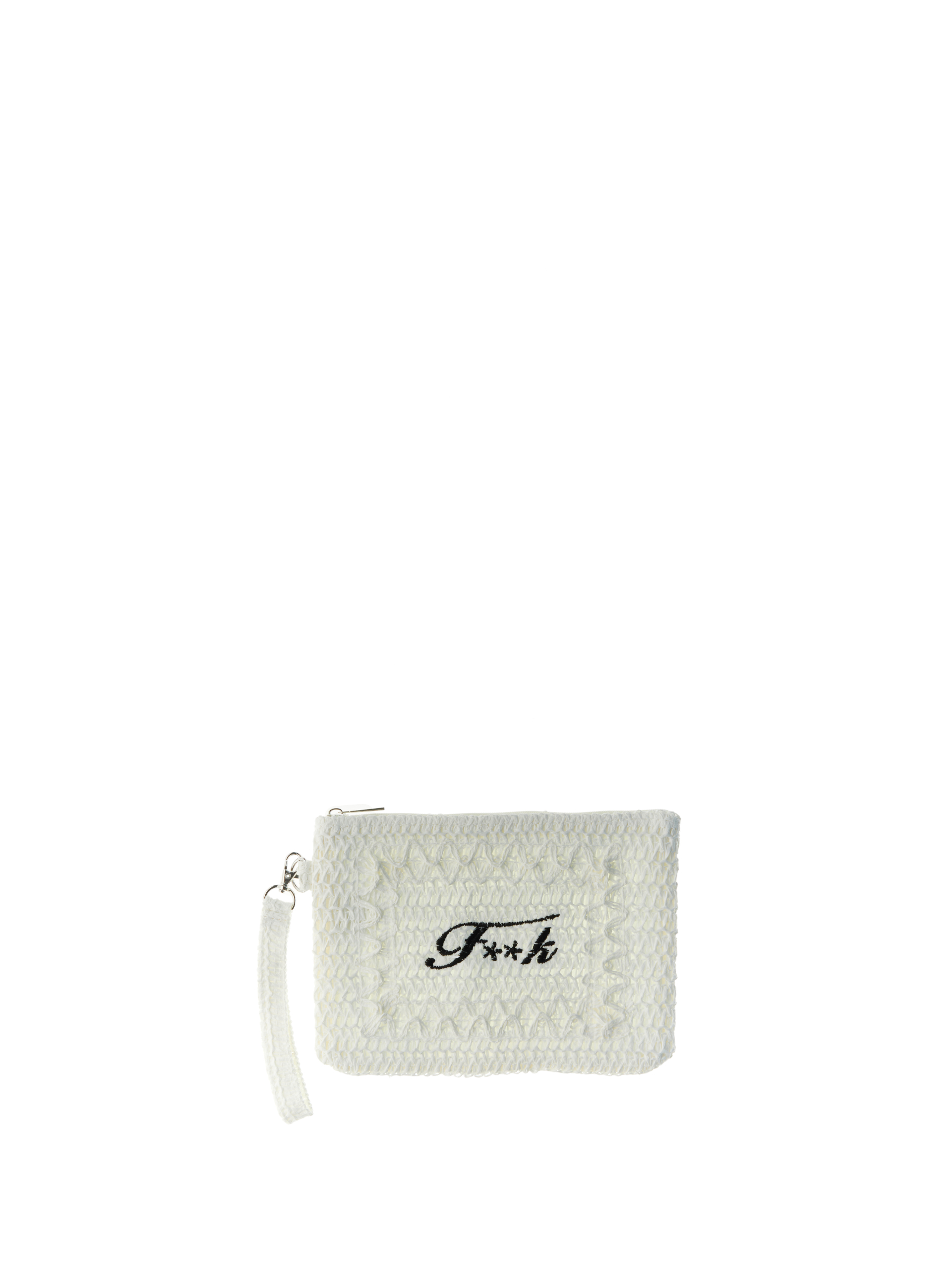 F**K Pochette in rafia PANNA