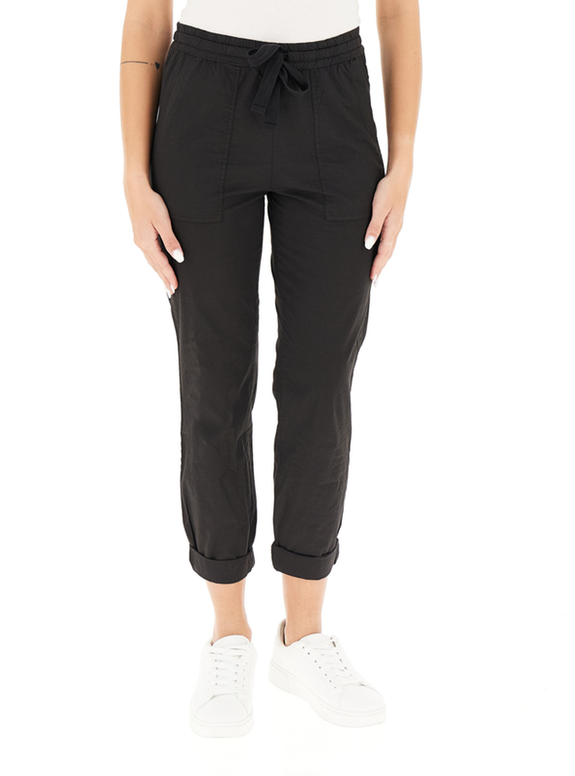 DEHA Pantalone in cotone NERO