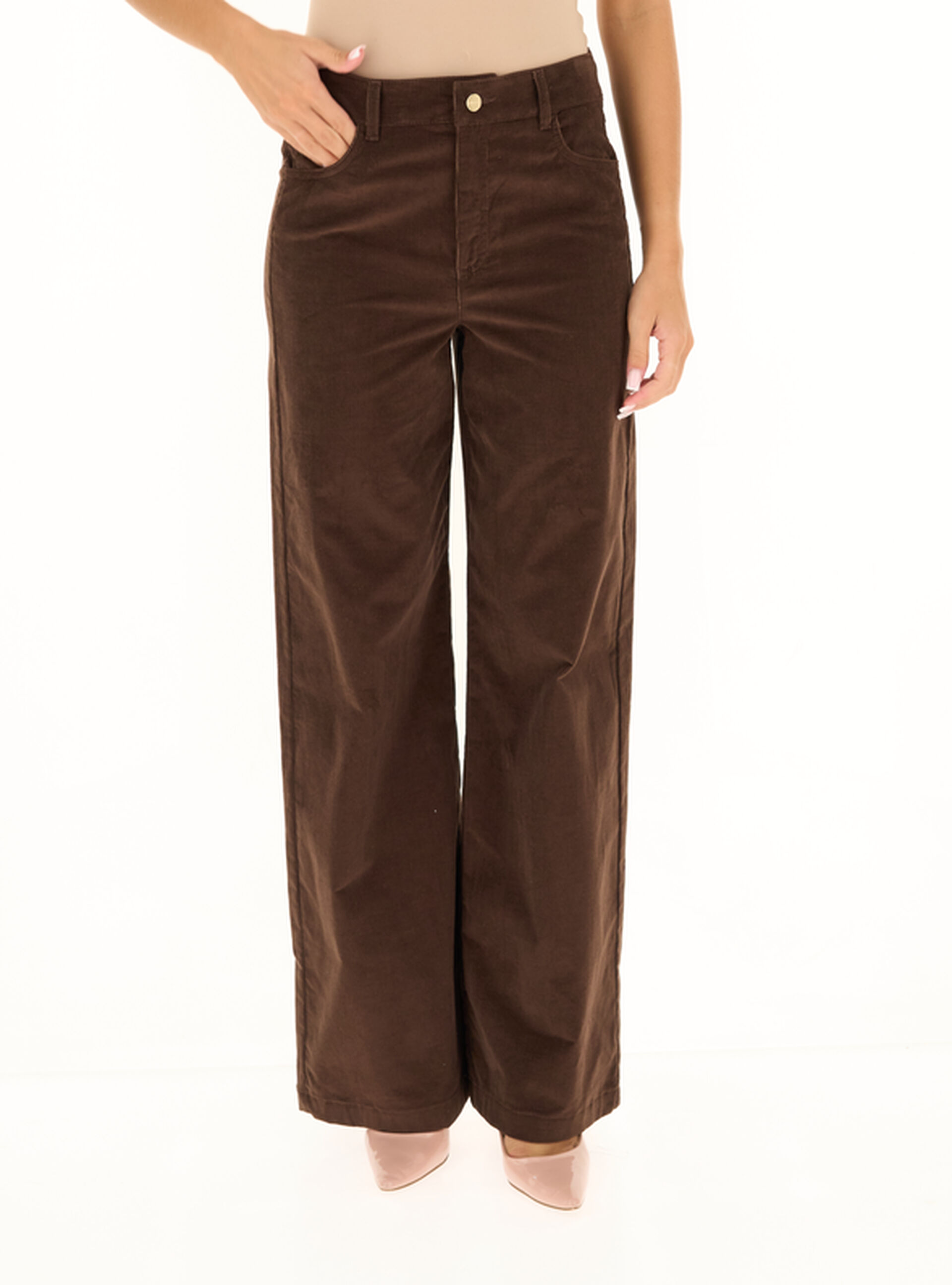 Pantalone wide leg MARRONE 40