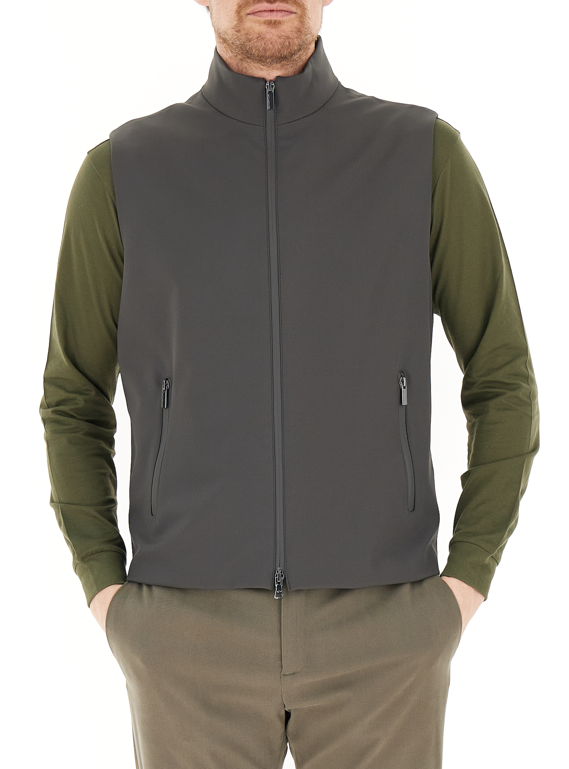 PAUL & SHARK Gilet con zip FANGO