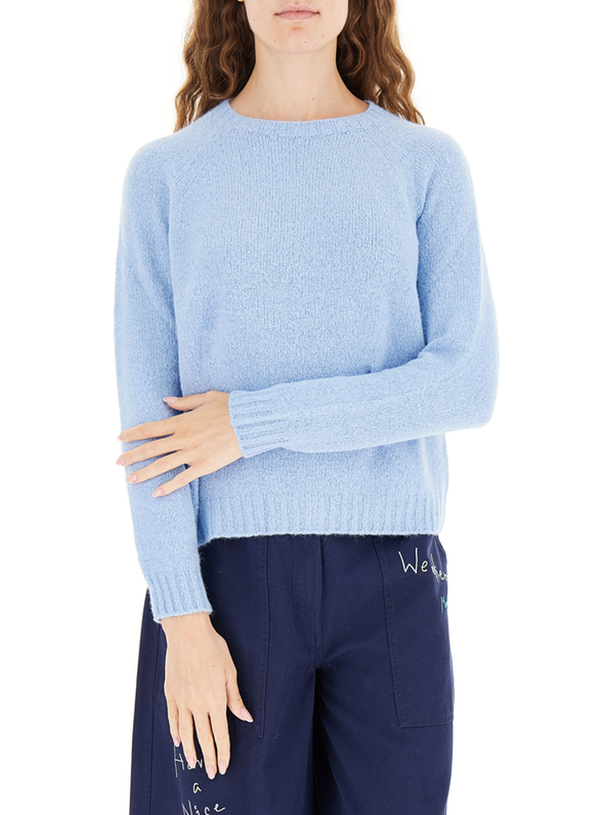 Maglione misto alpaca AZZURRO CHIARO L