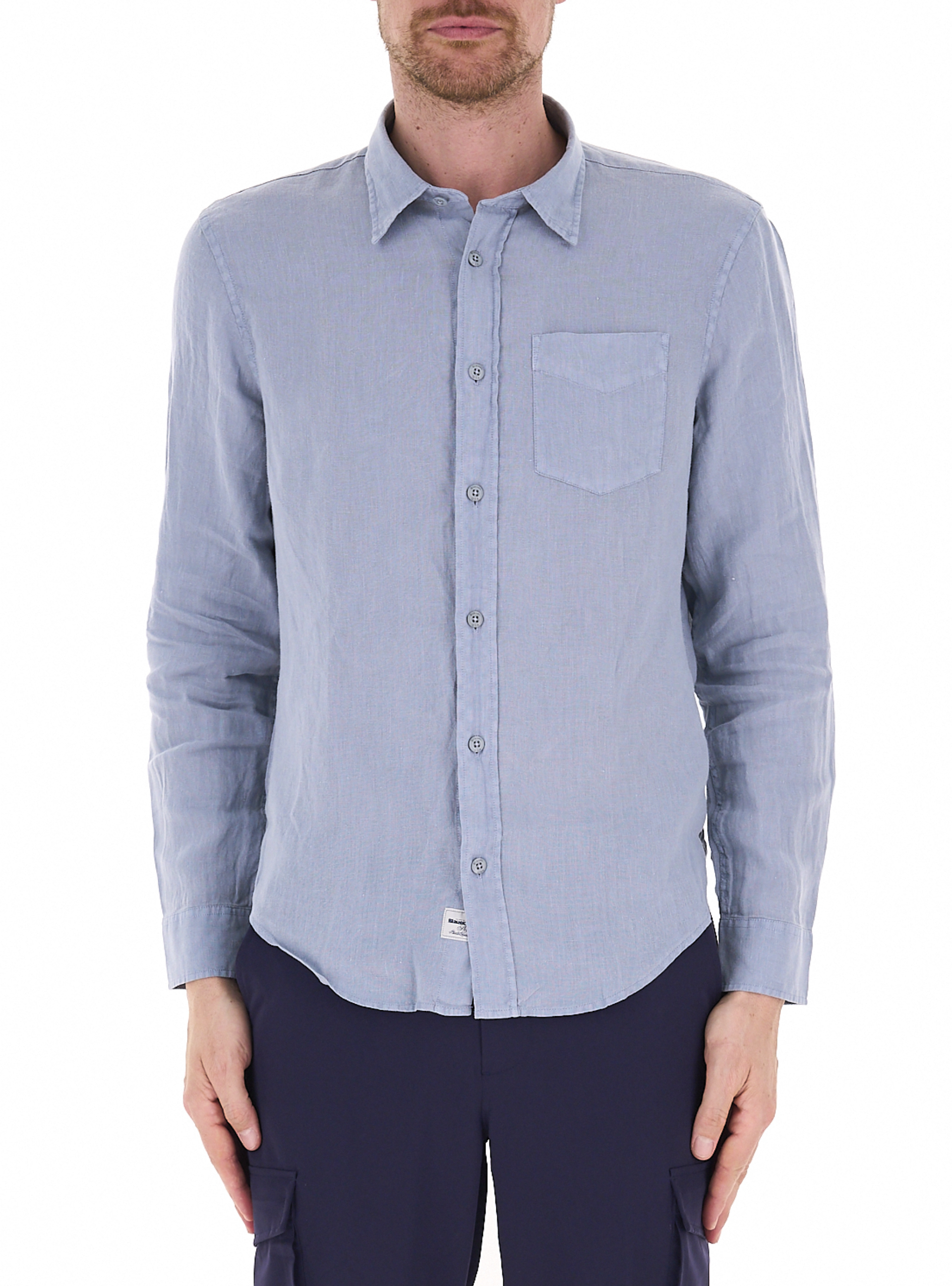 Camicia in lino AZZURRO POLVERE