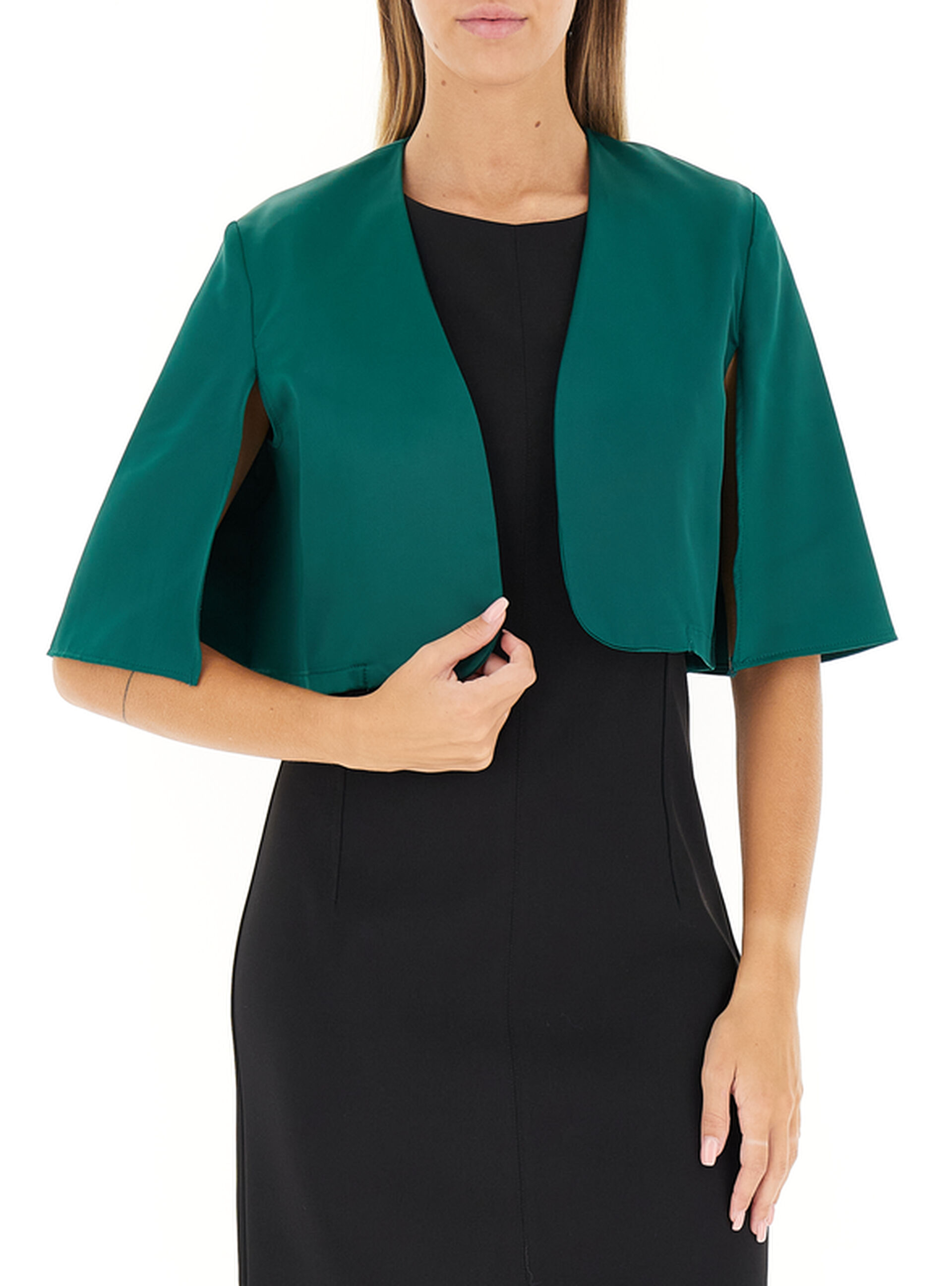 Bolero maniche 3/4 VERDE SCURO XS