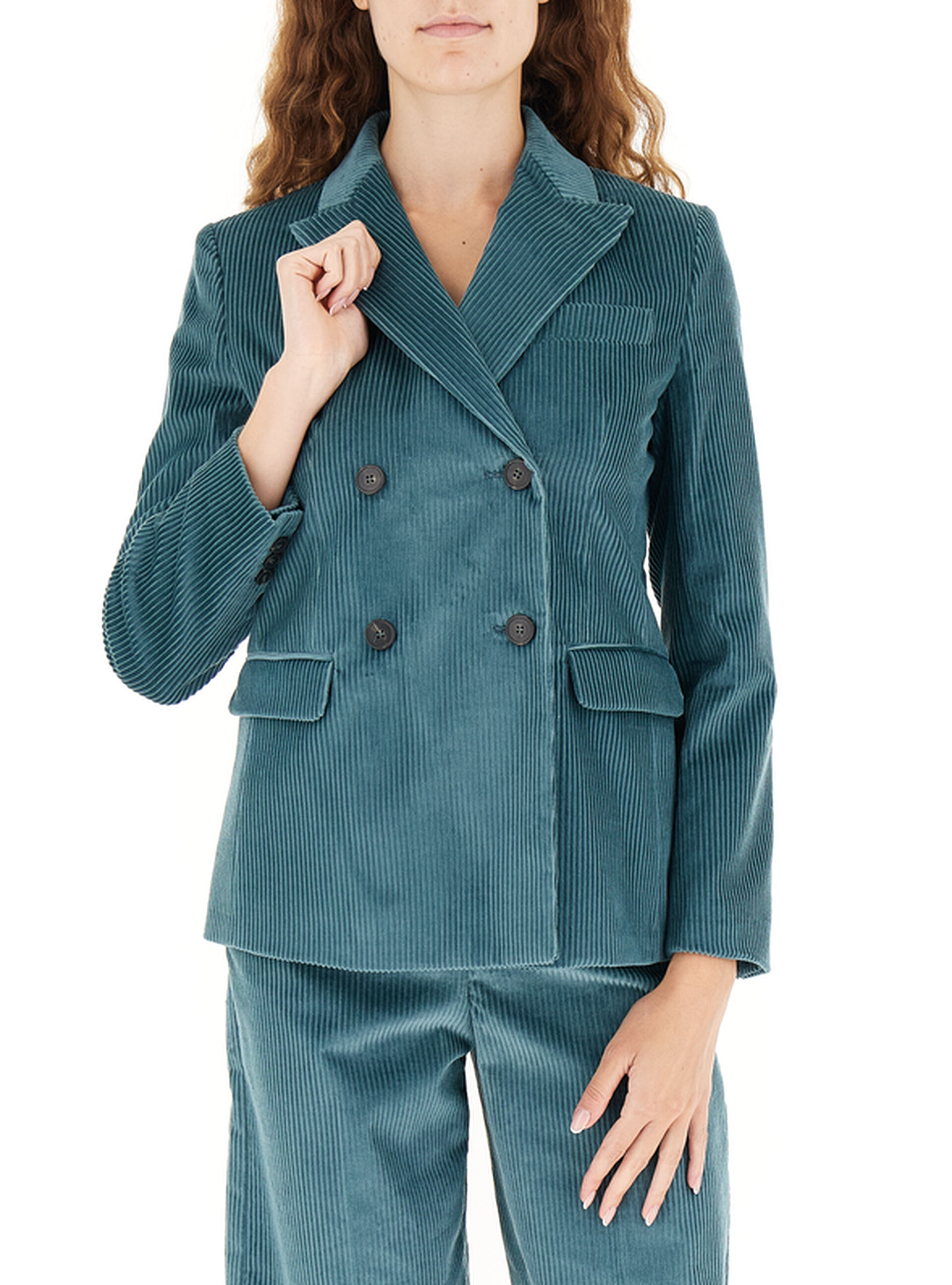 Blazer doppiopetto PETROLIO