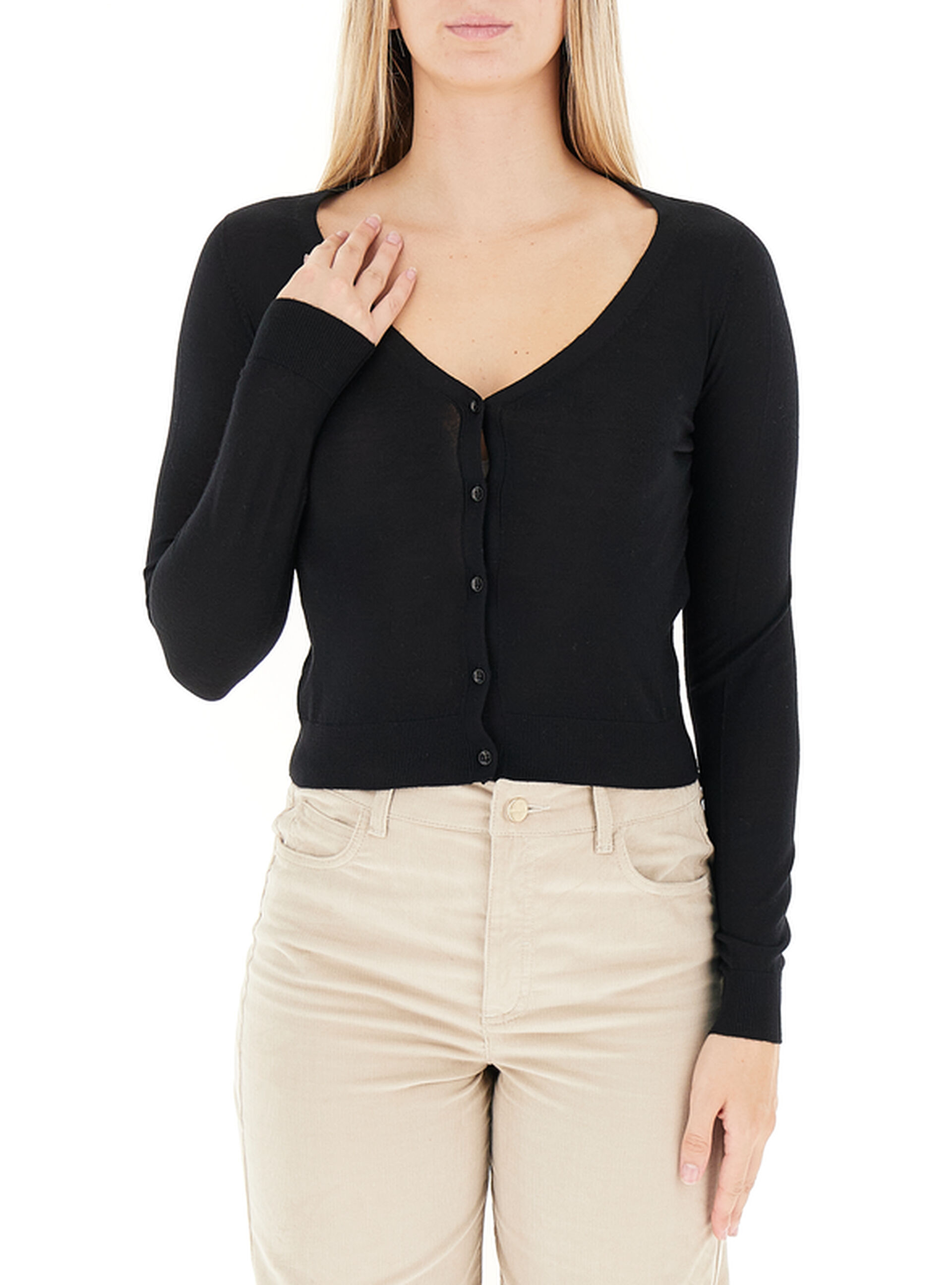 I BLUES Cardigan cropped lana NERO