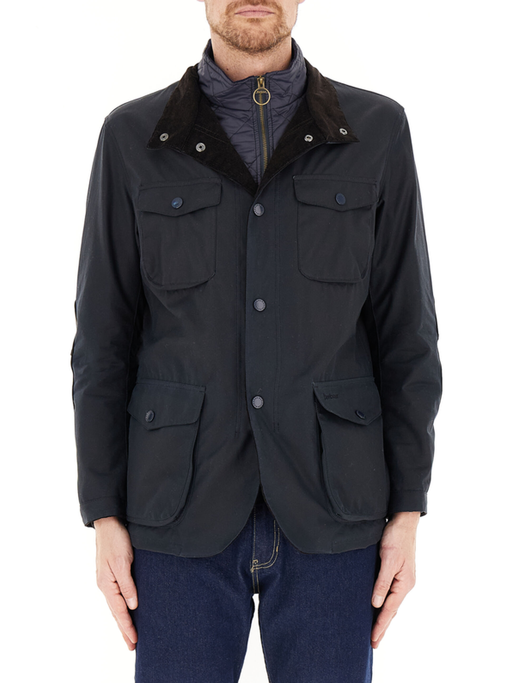 Giacca cotone cerato BLU SCURO