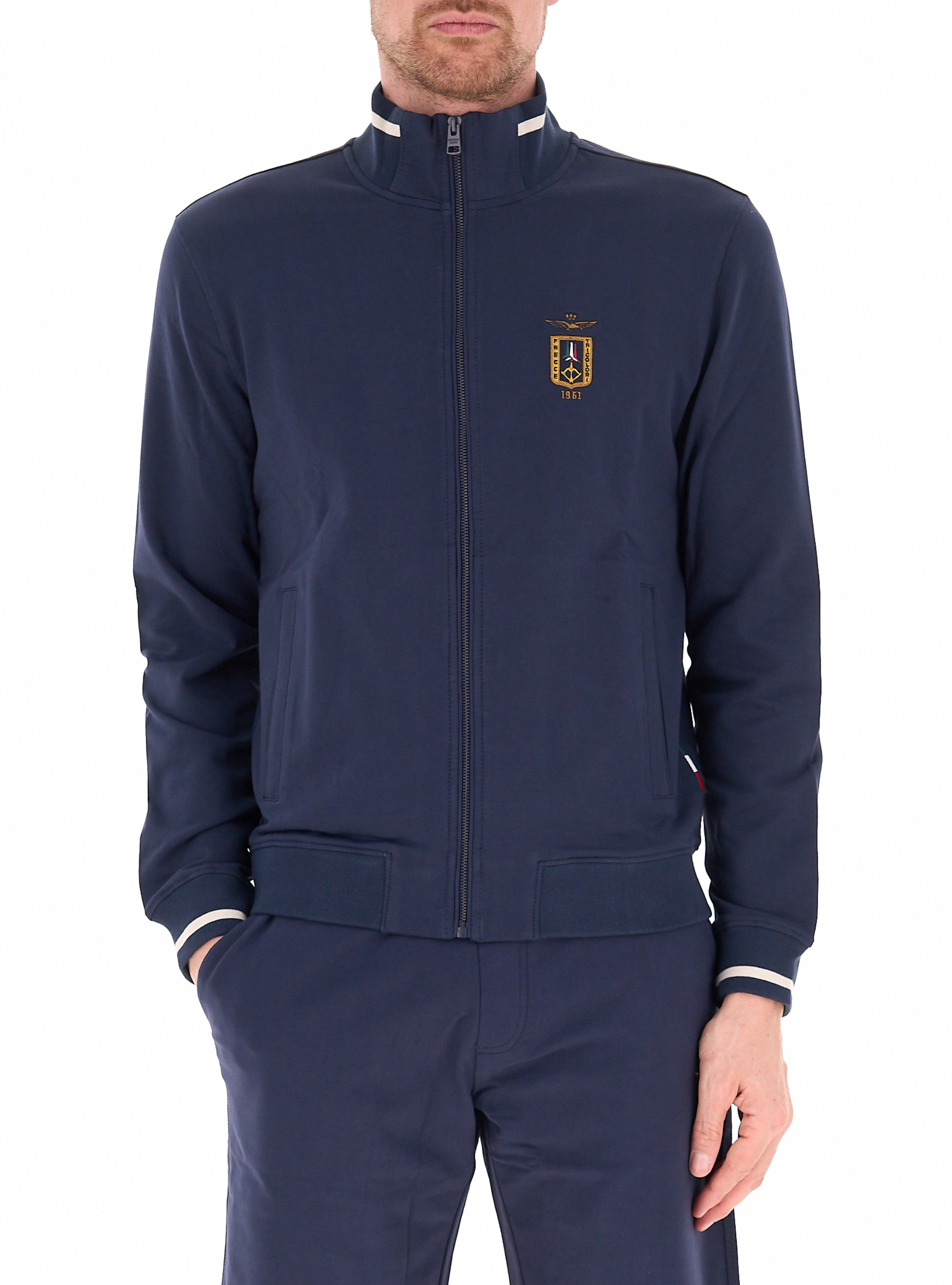 Felpa con zip BLU NAVY