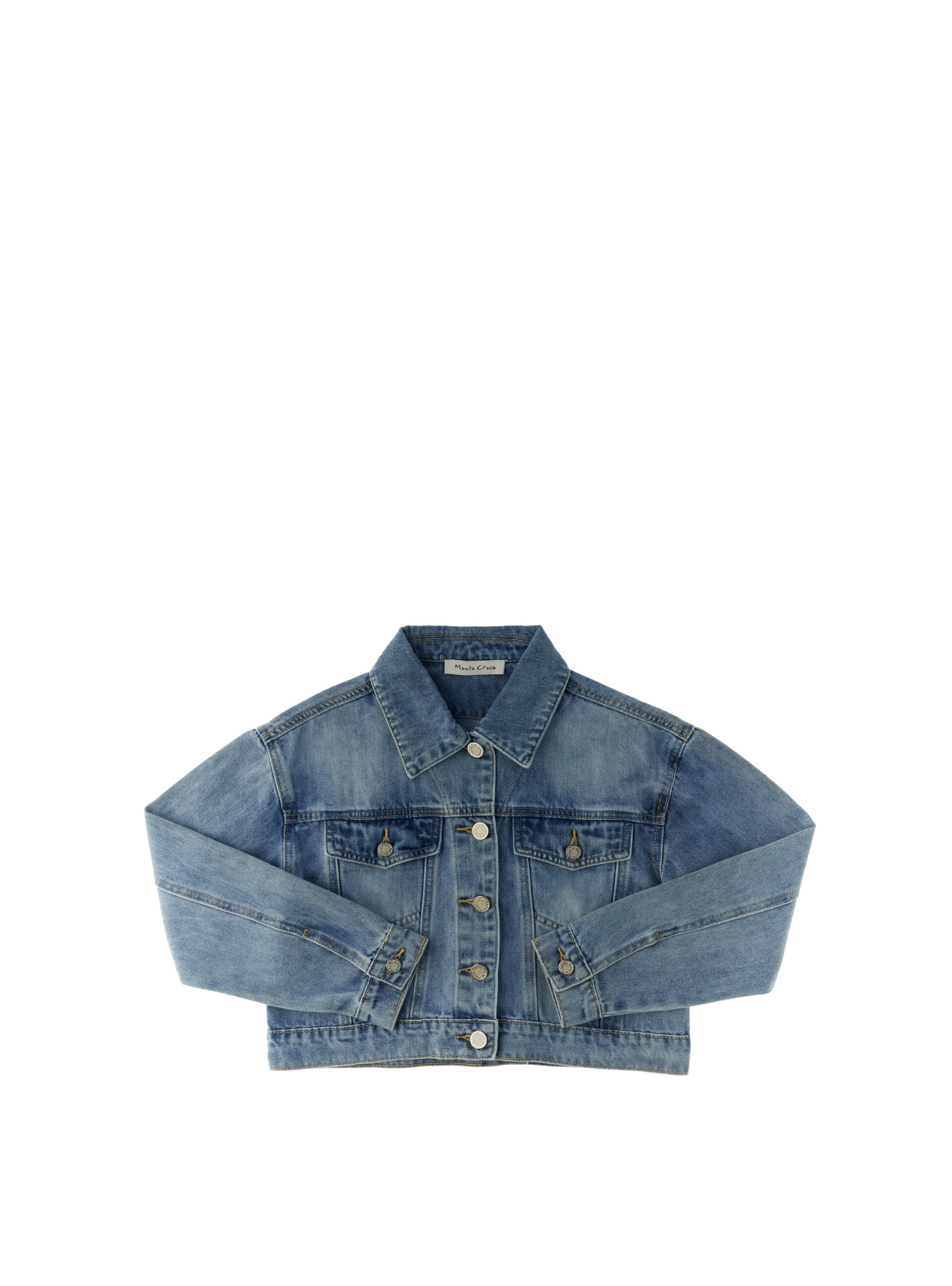 Giacca jeans cropped AZZURRO OXFORD 8