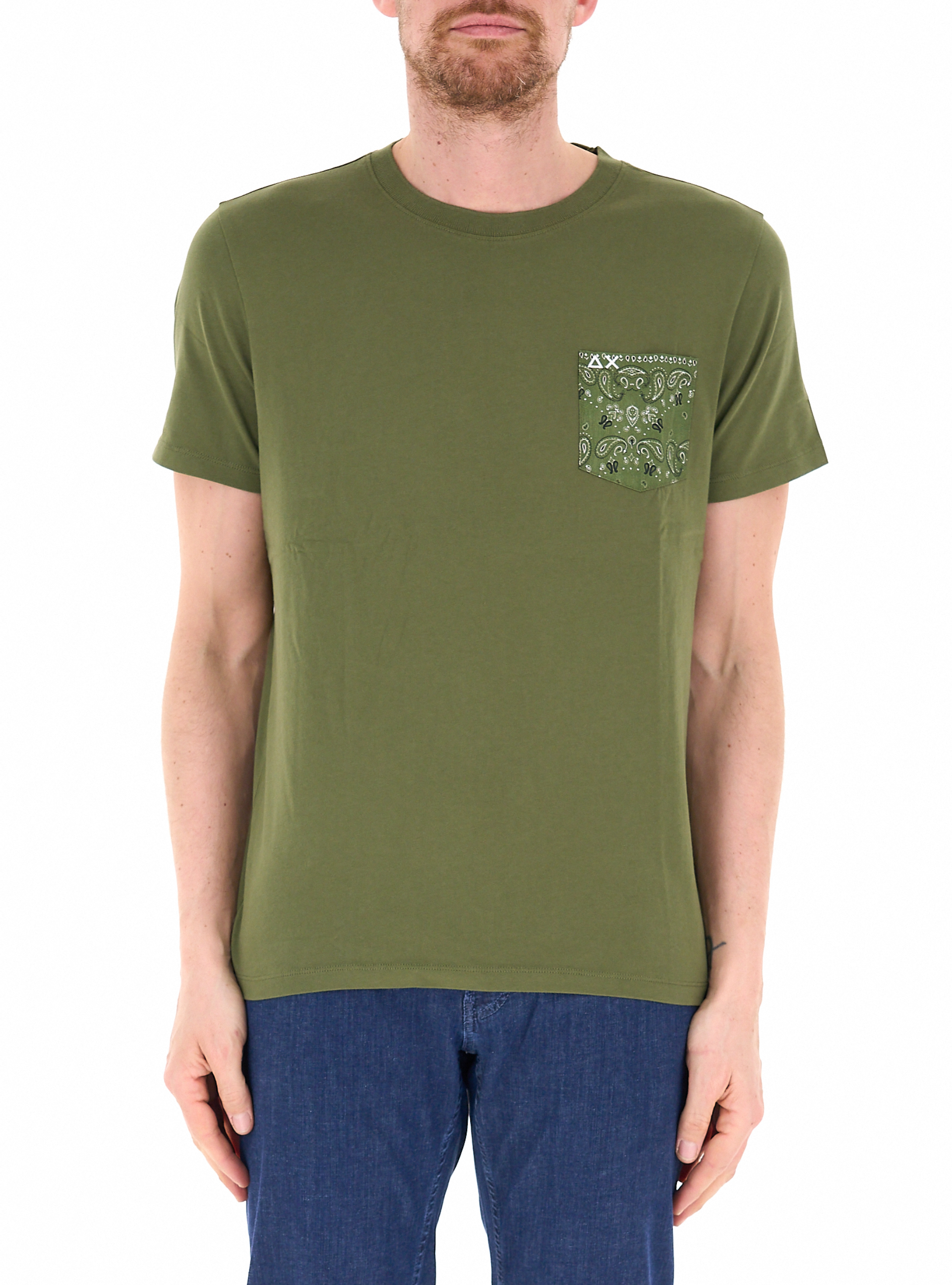 T-shirt con tasca VERDE MILITARE M