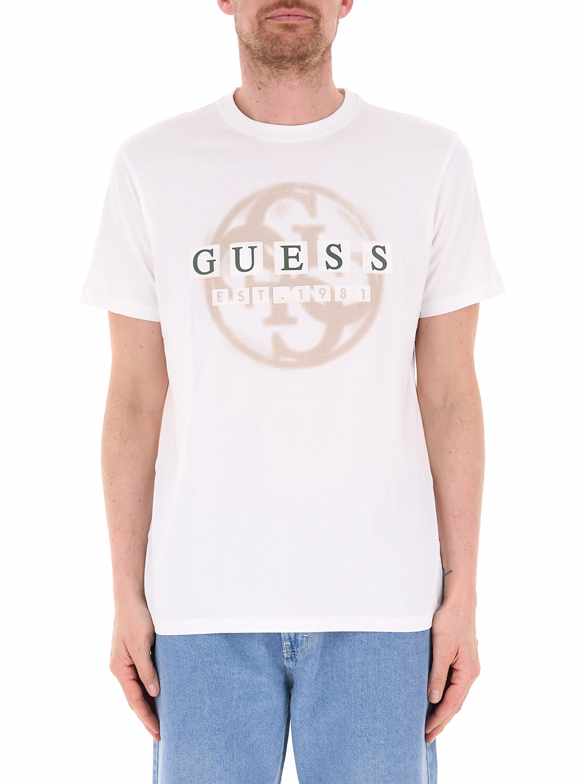 Guess T-shirt girocollo AVORIO