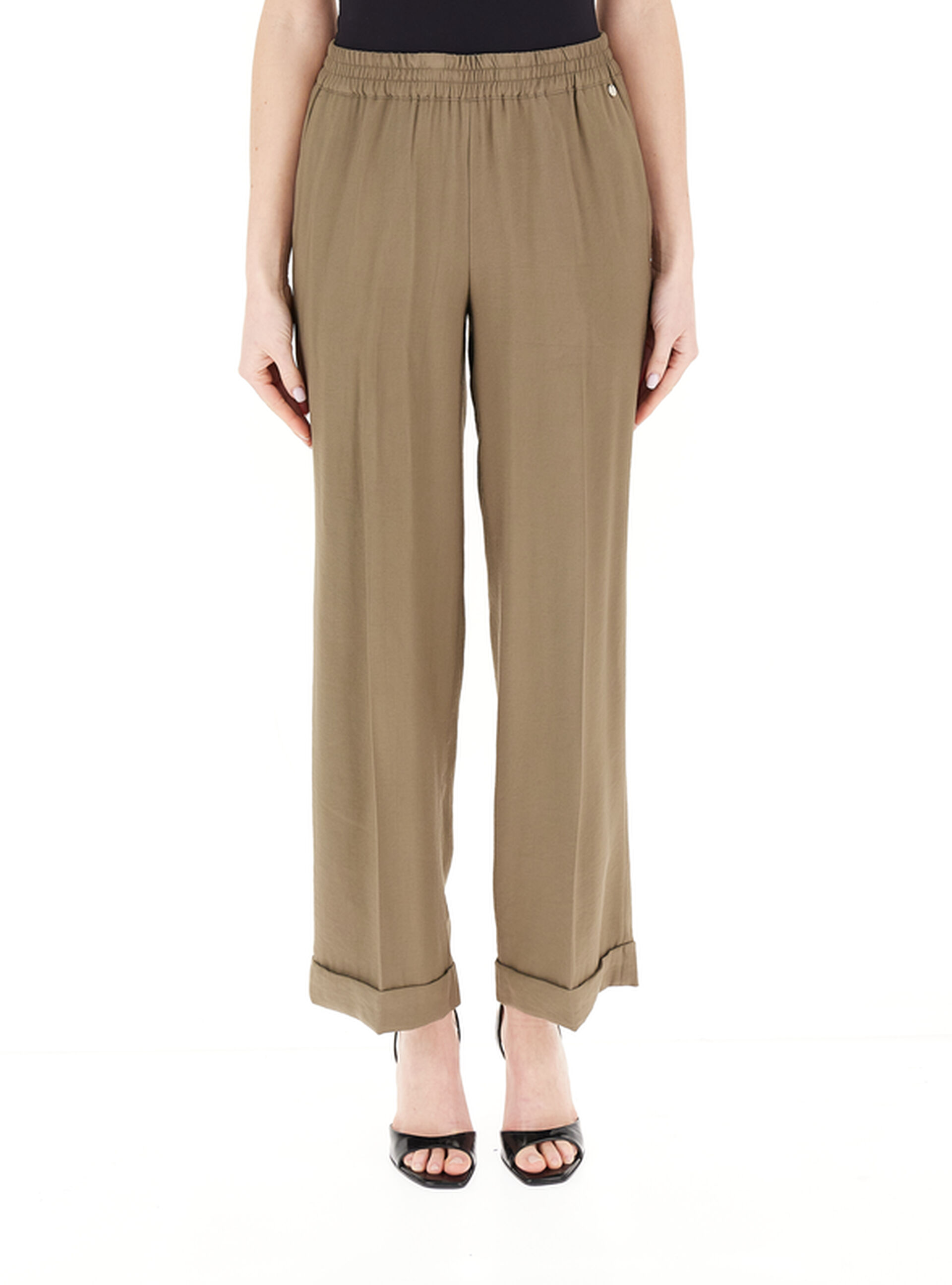 Pantalone wide leg VERDE MILITARE