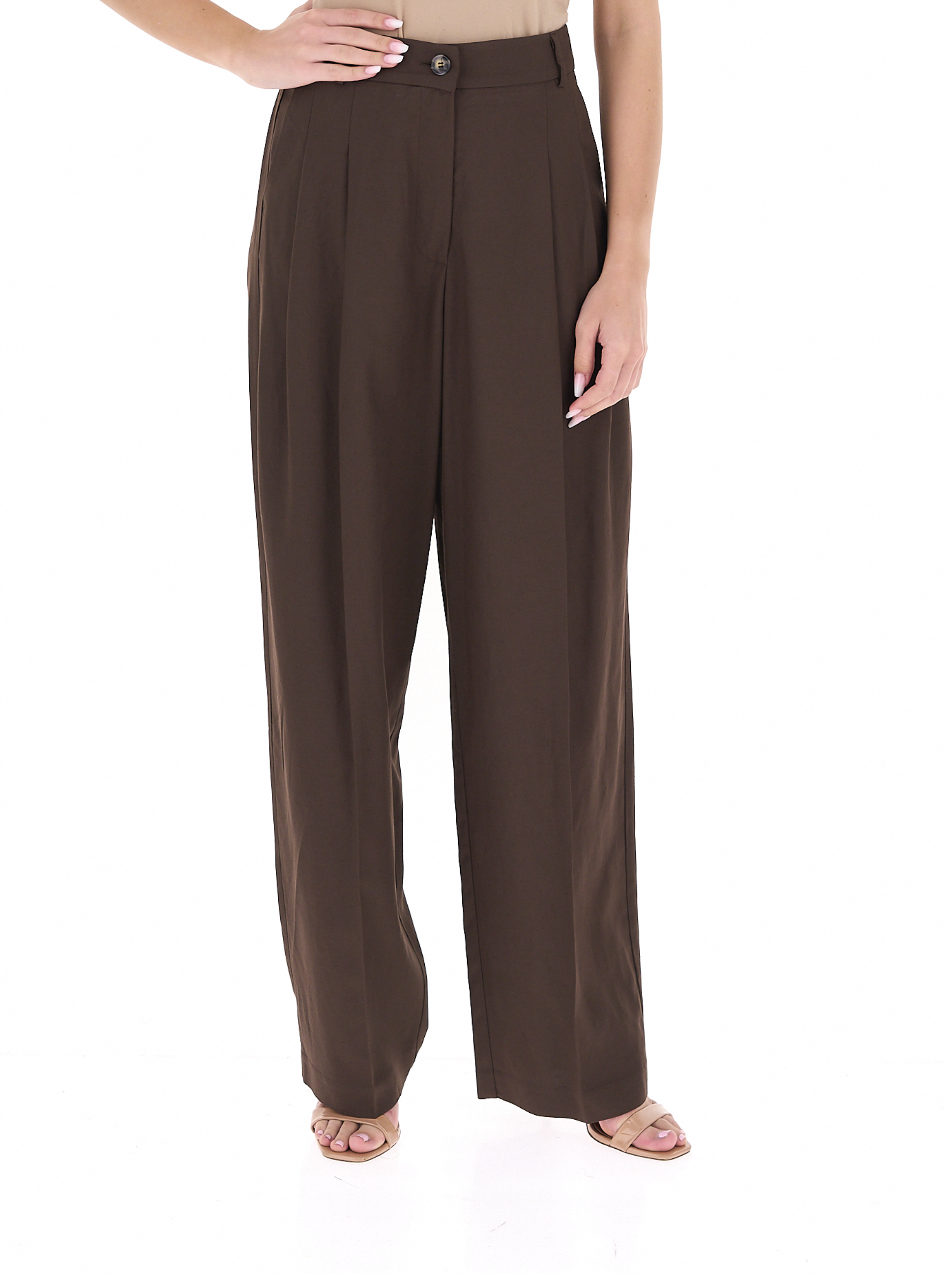 Pantalone con pinces TESTA DI MORO XS