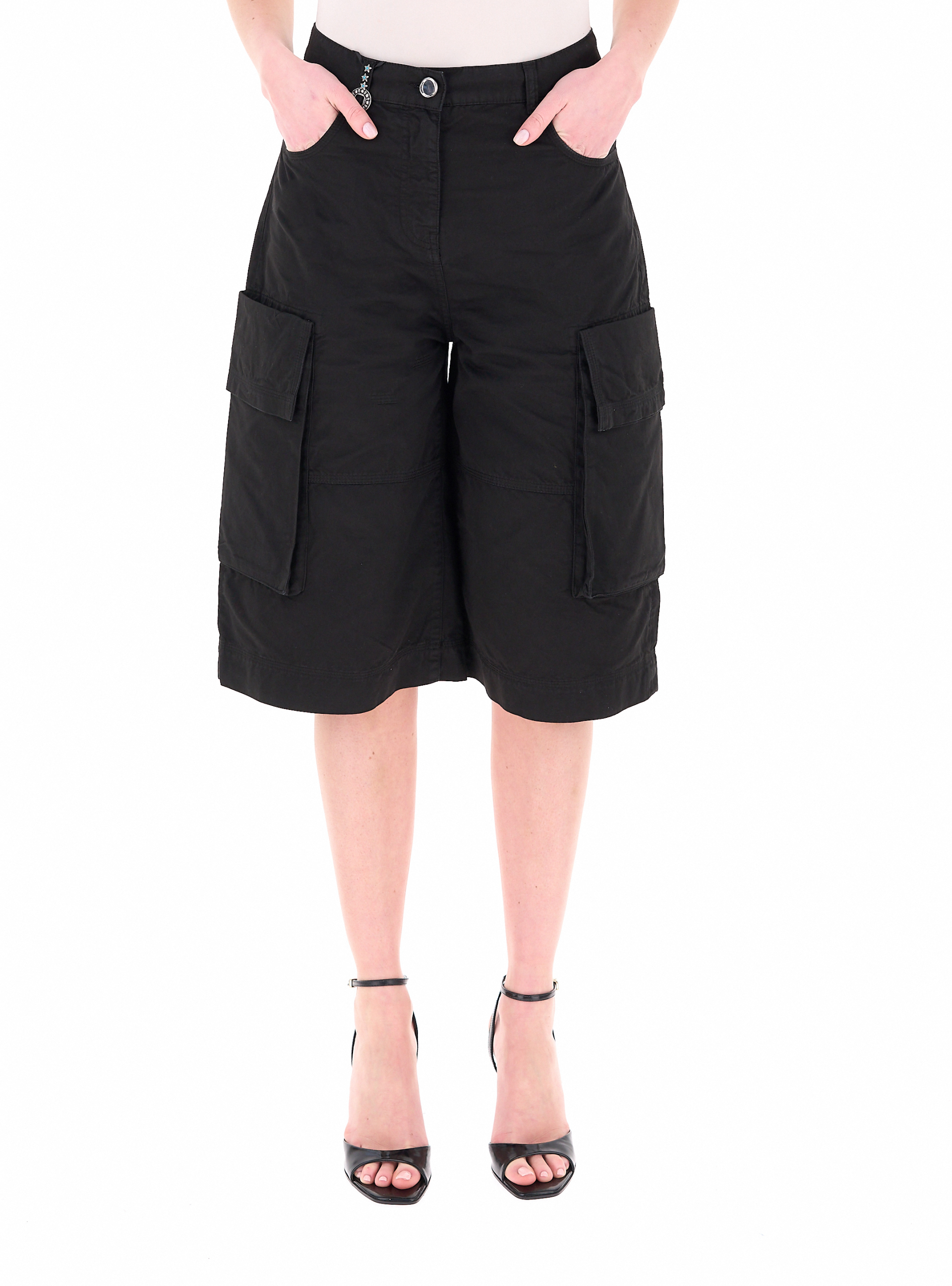 Pinko Bermuda in cotone NERO