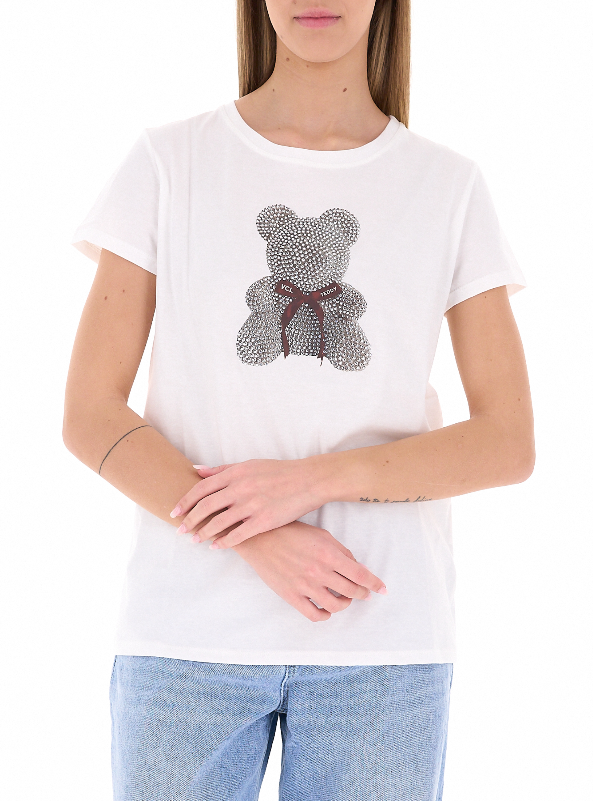 VICOLO T-shirt girocollo PANNA