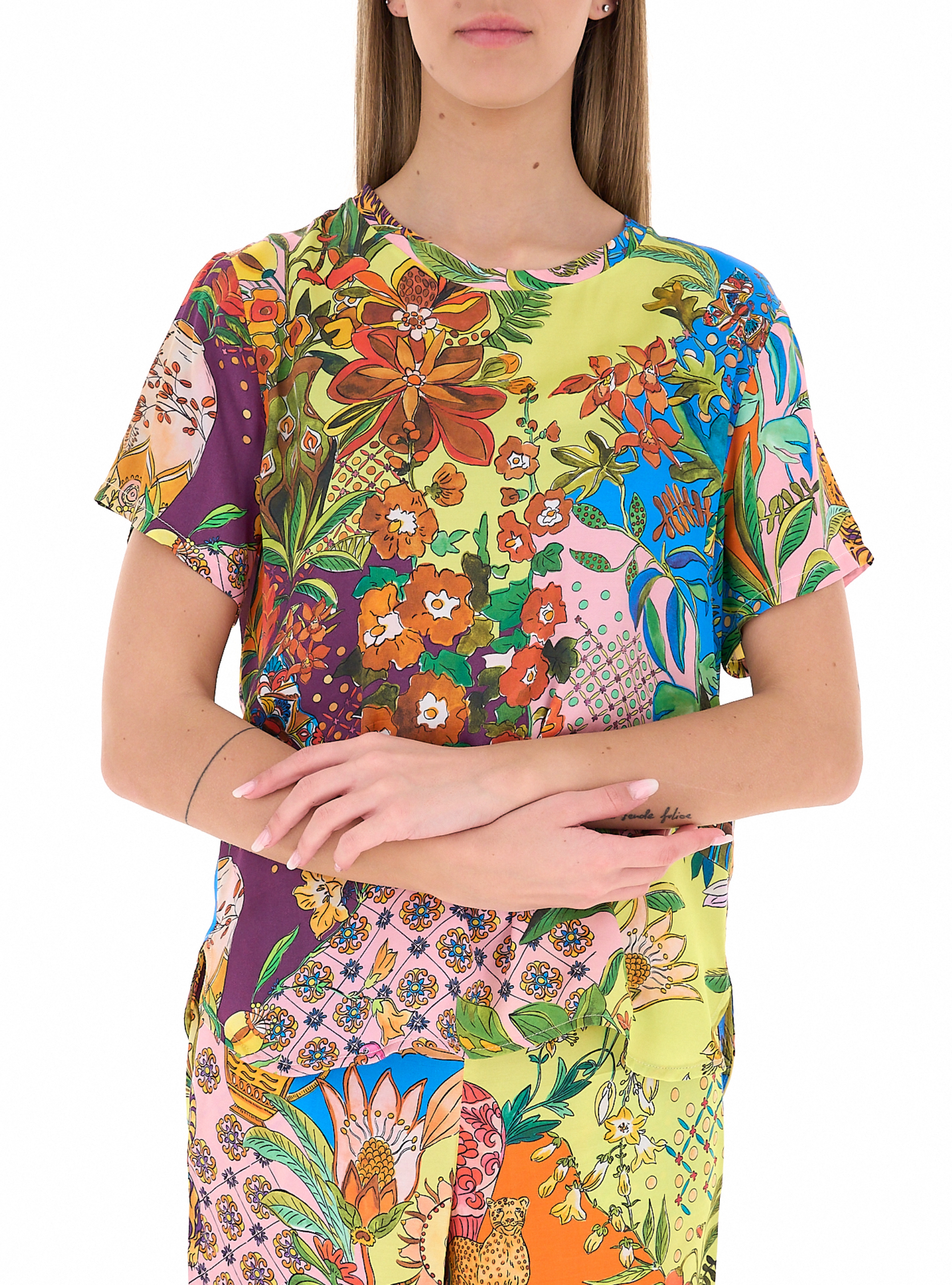 T-shirt in viscosa LIU JEANS MULTICOLOR 40