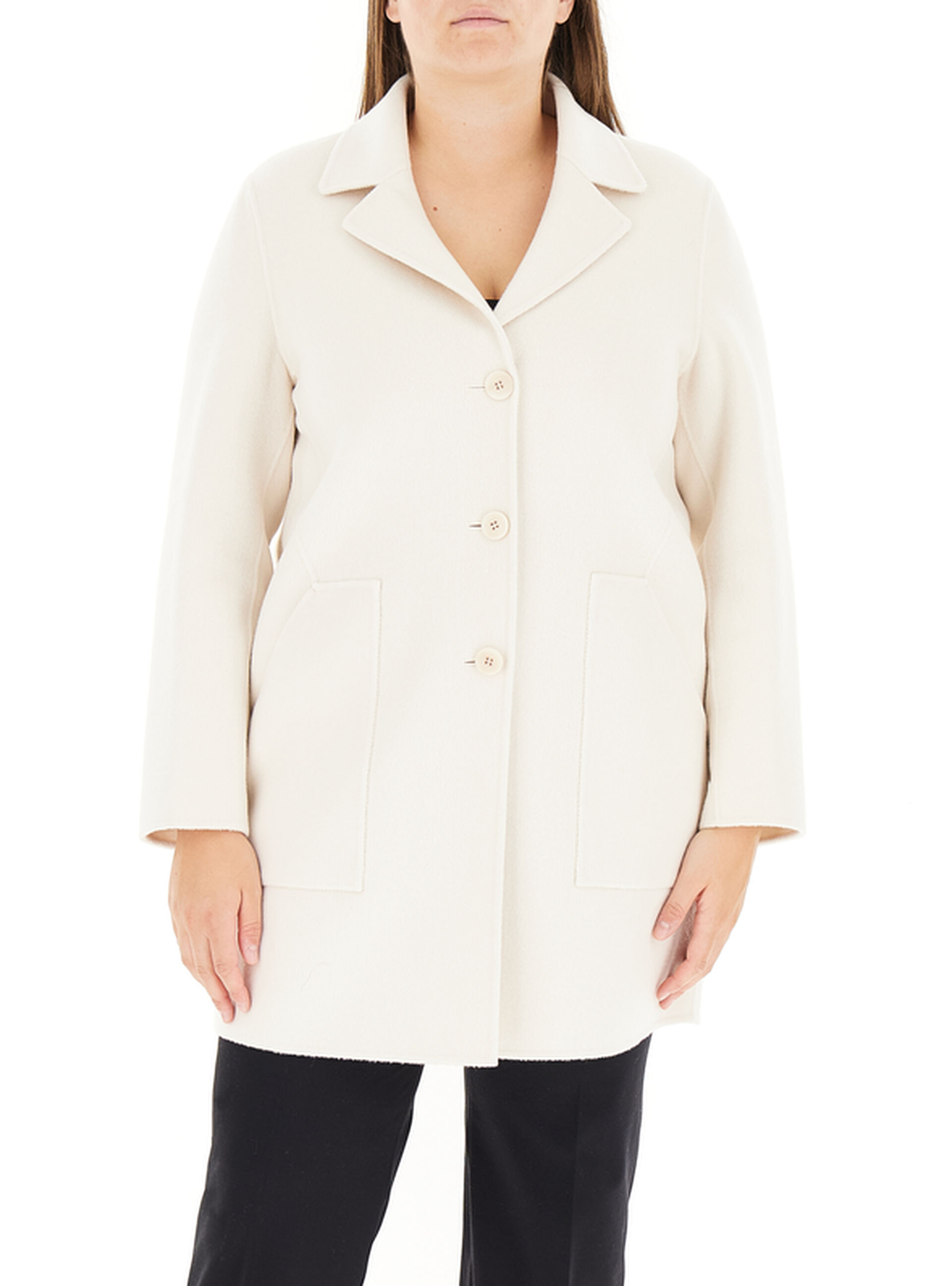 Cappotto misto lana AVORIO 48