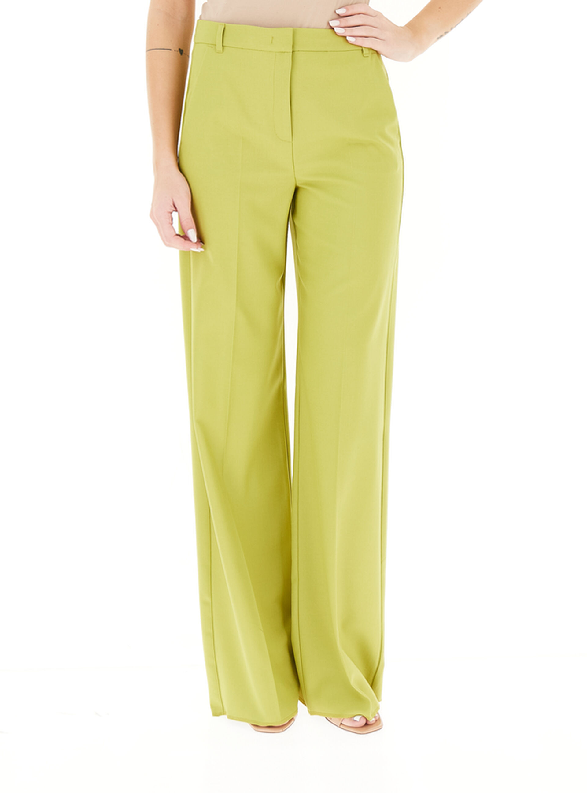 Pantalone misto viscosa VERDE LIME 42