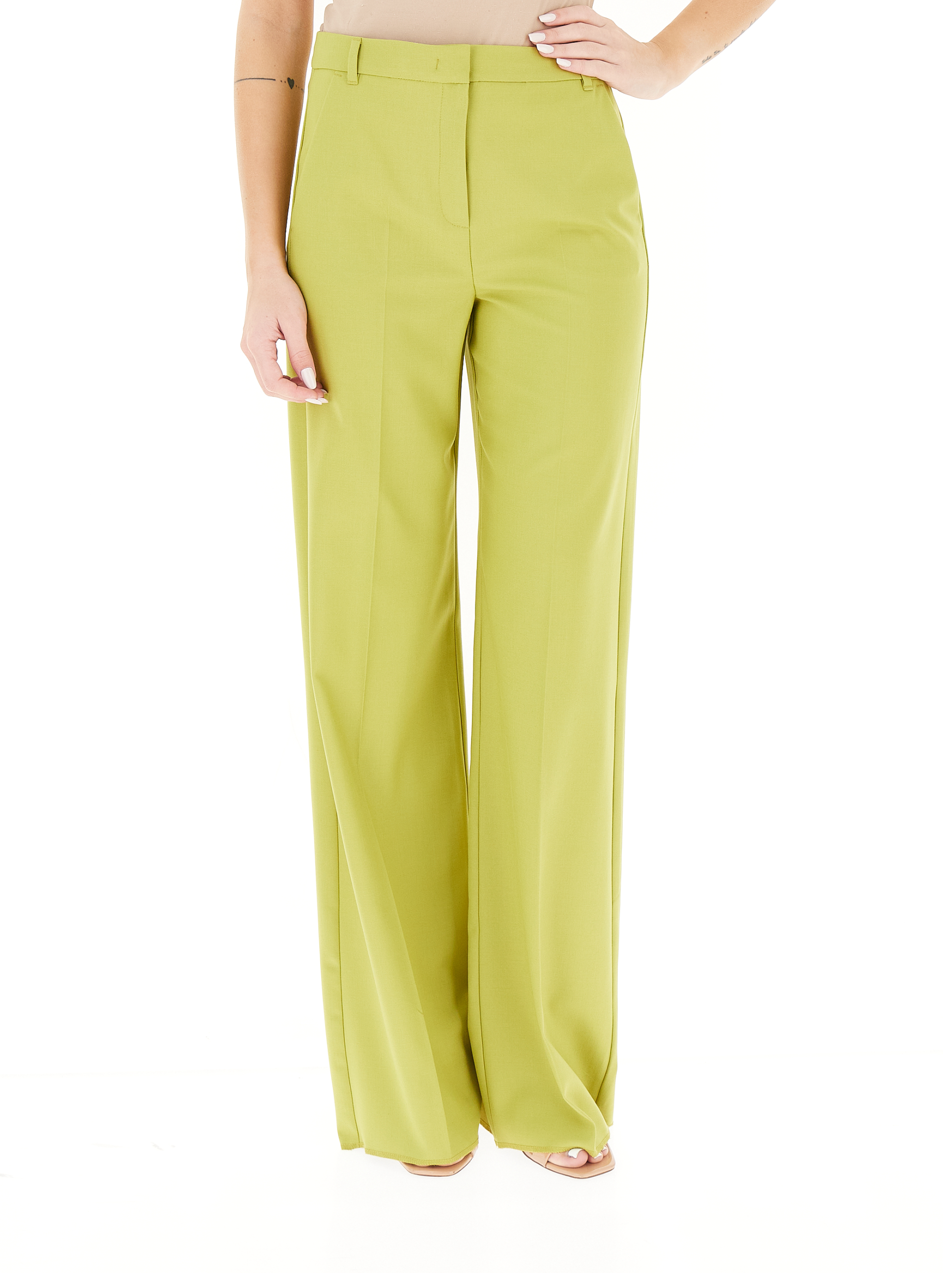 Pantalone misto viscosa VERDE LIME 42