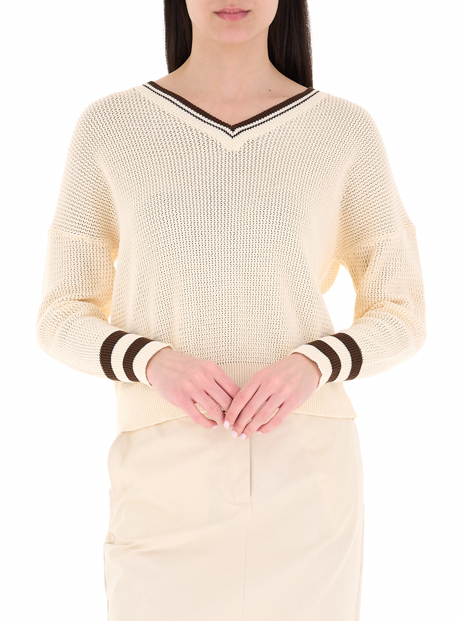 Marella Maglia scollo a V CREMA M