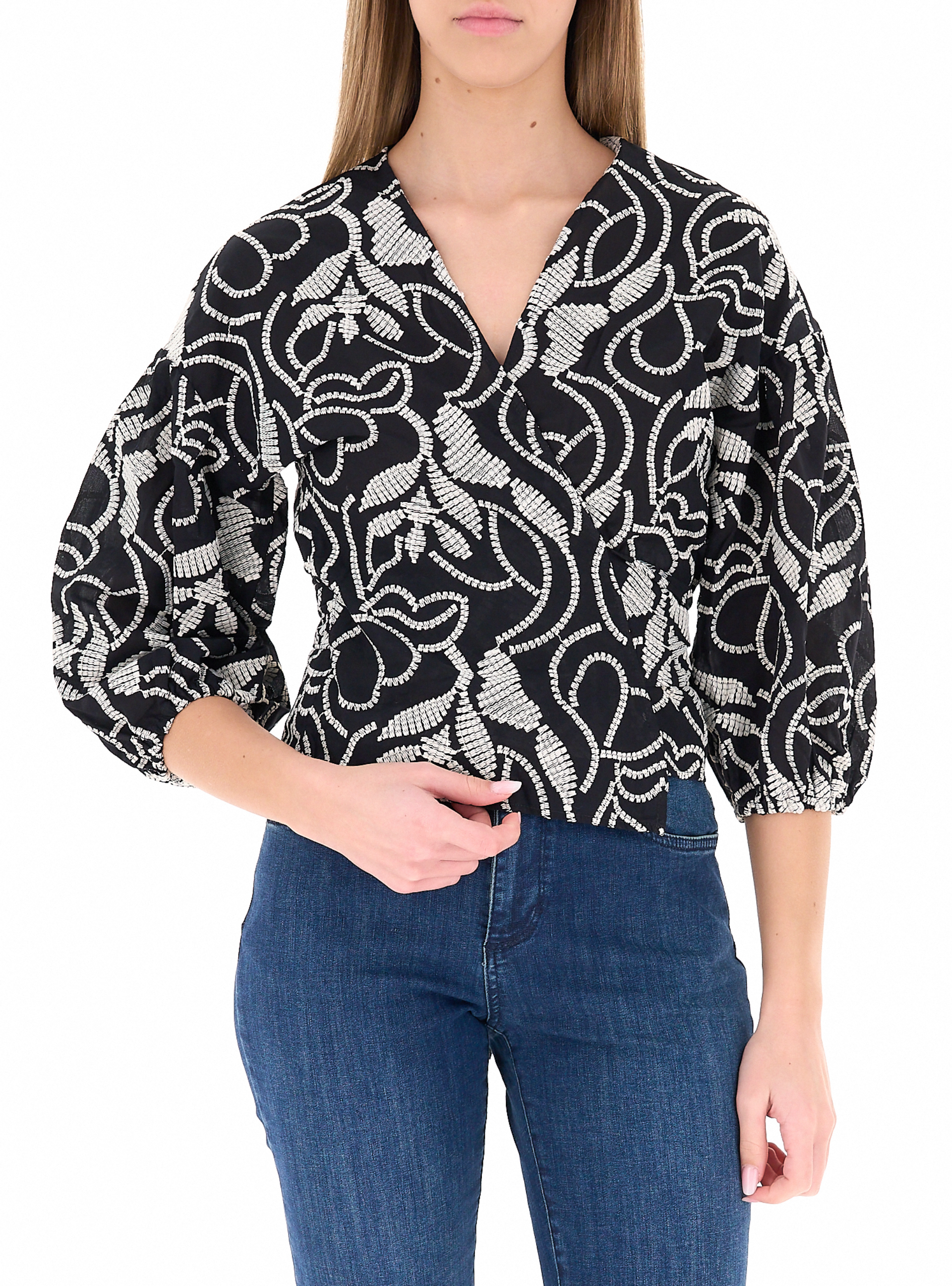 Blusa a portafoglio NERO 40