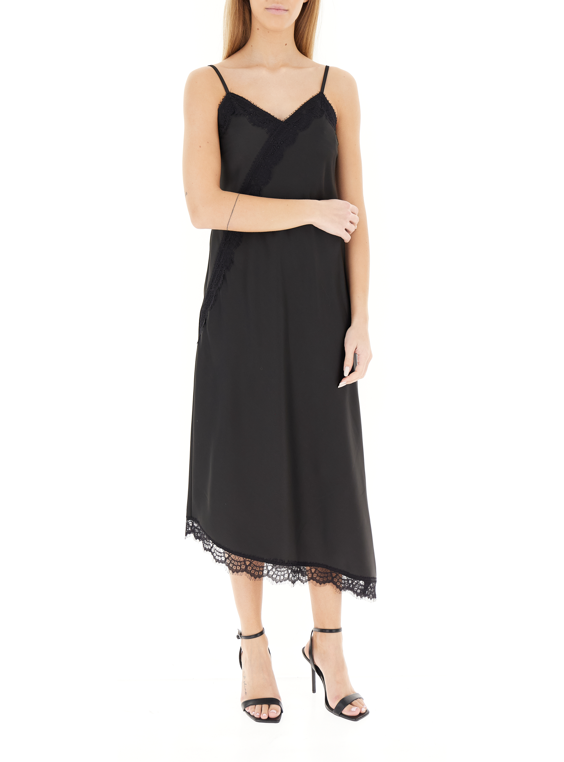 RINASCIMENTO Abito in satin NERO