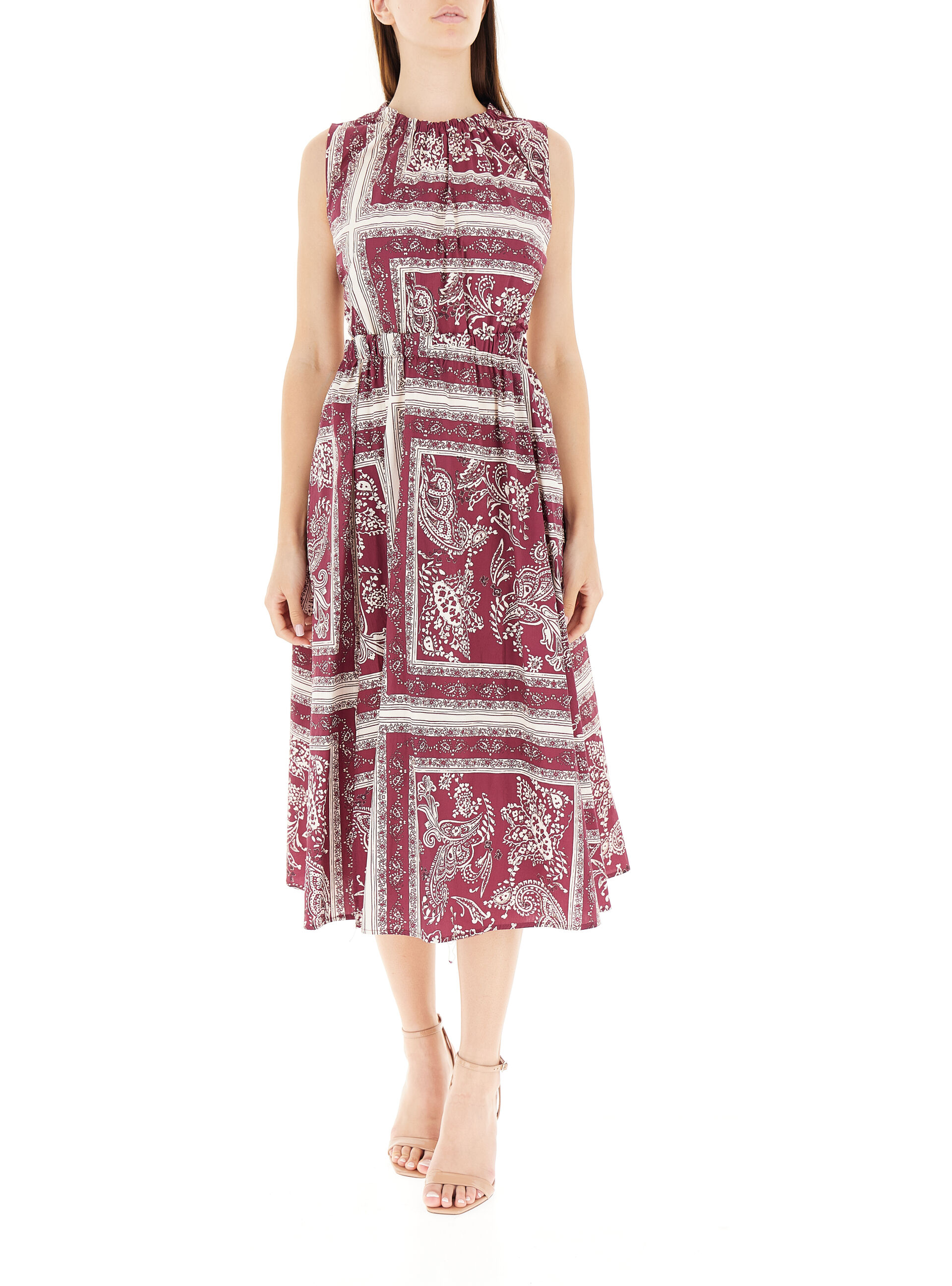 Abito smanicato cotone BORDEAUX M