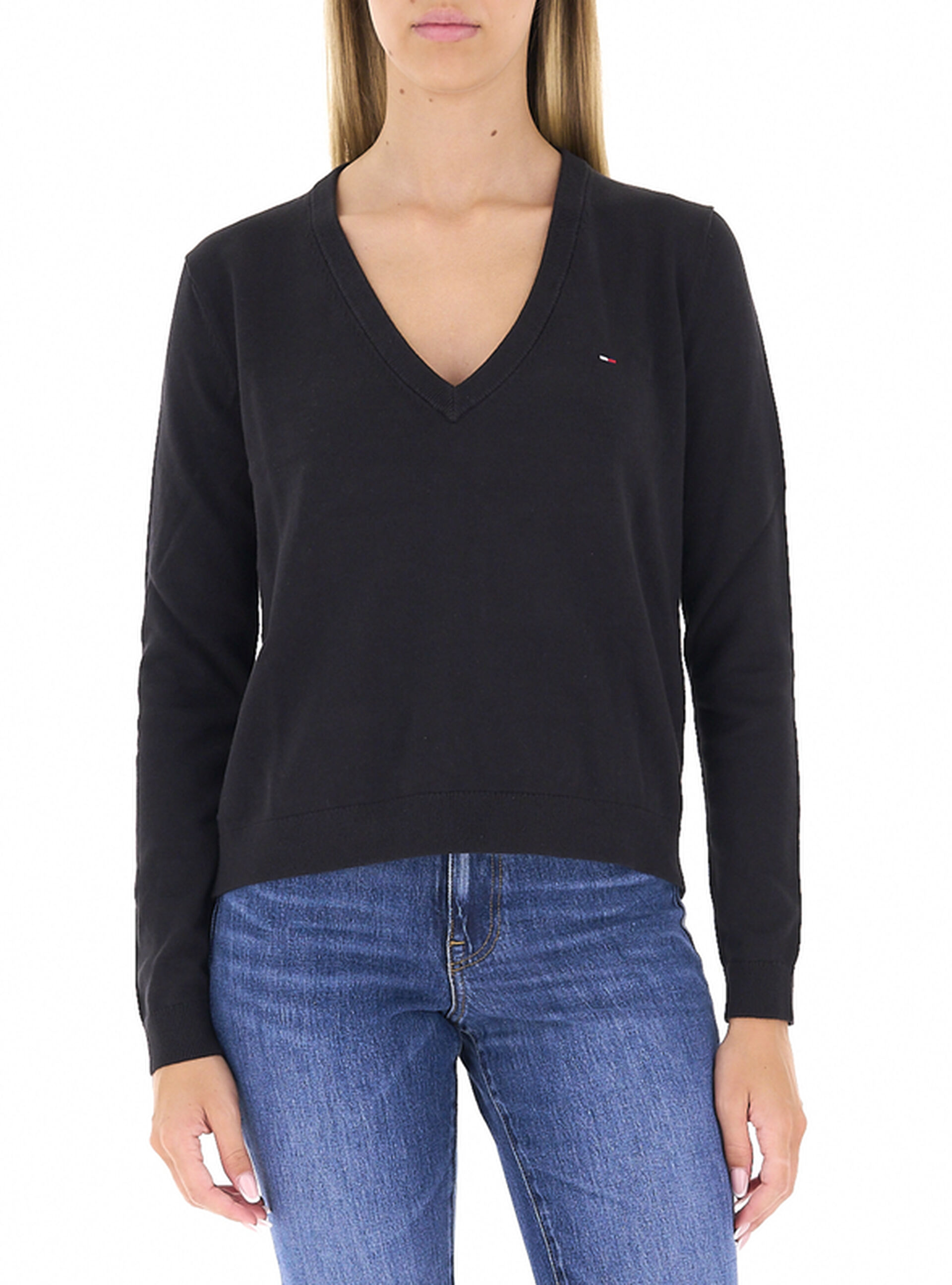 Maglia scollo V NERO L