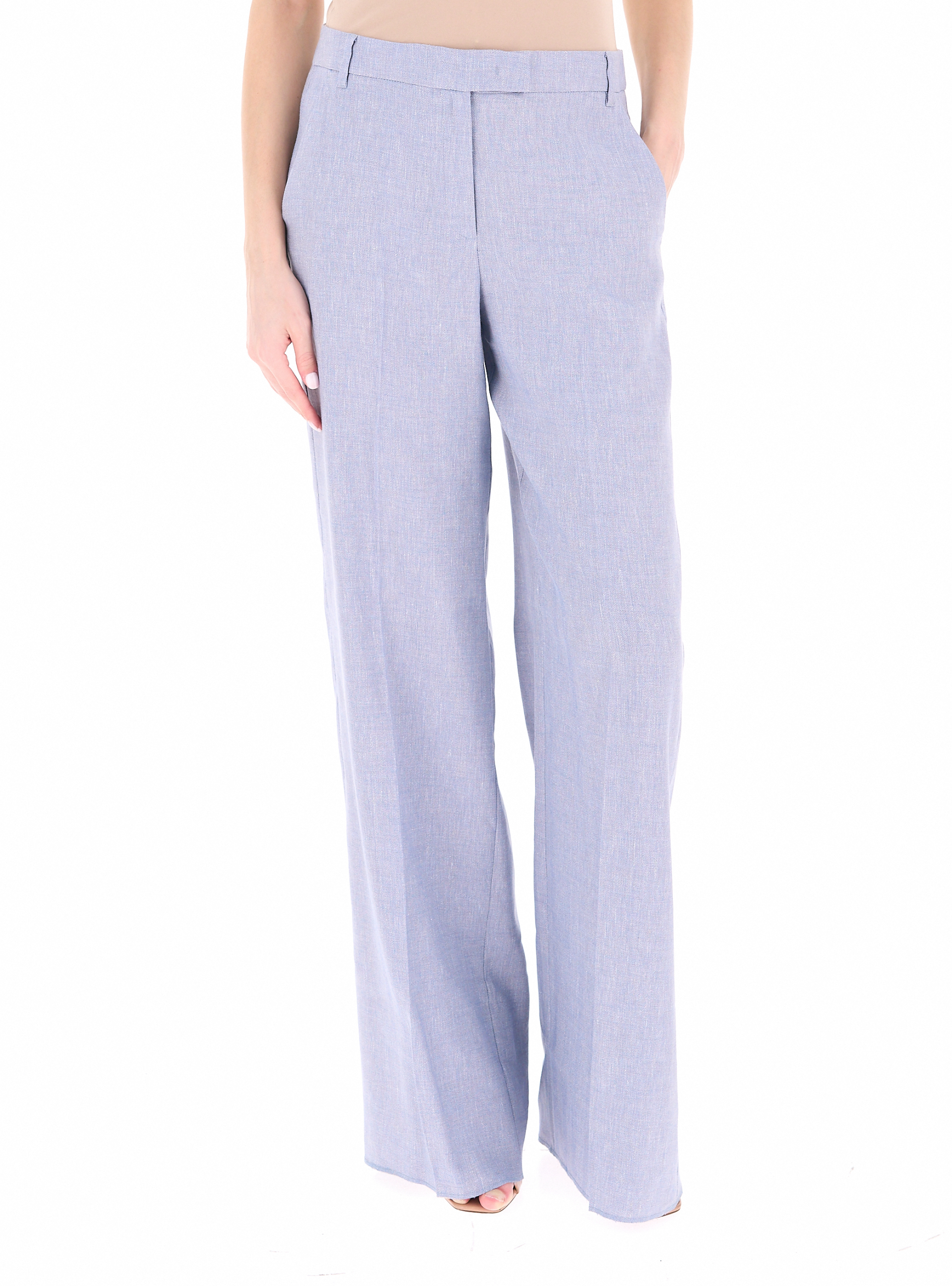 Pantalone wide leg AZZURRO POLVERE 46