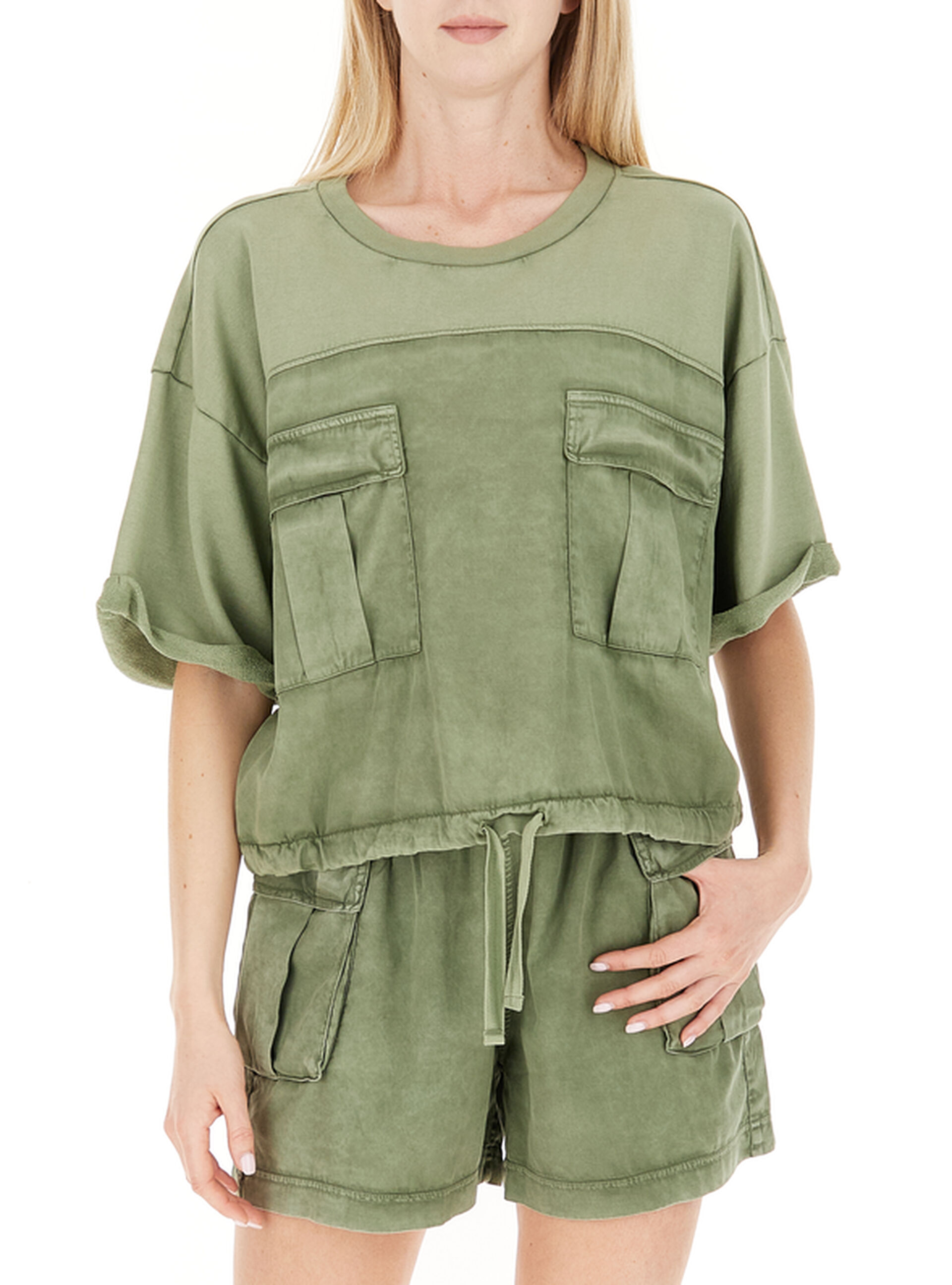 Felpa maniche corte VERDE MILITARE