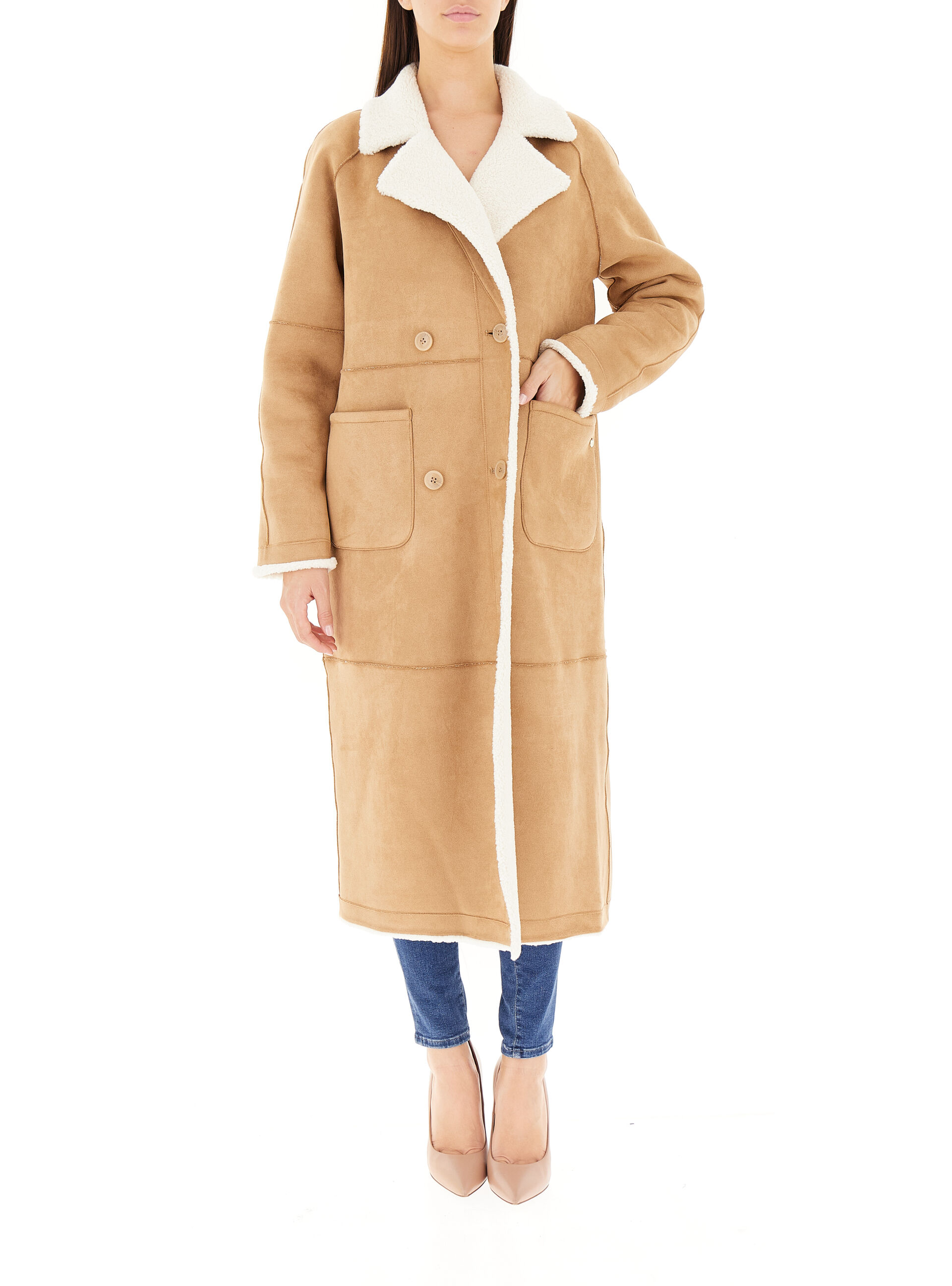 Cappotto finto montone BEIGE