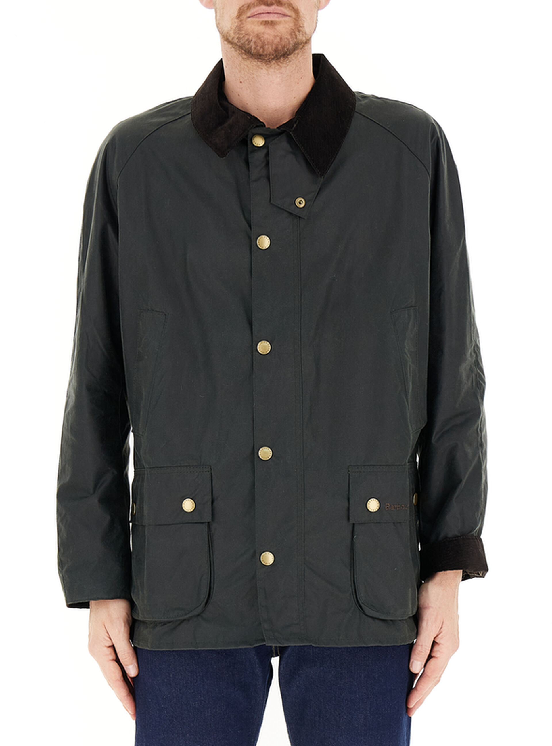 Giacca cotone cerato VERDE SCURO