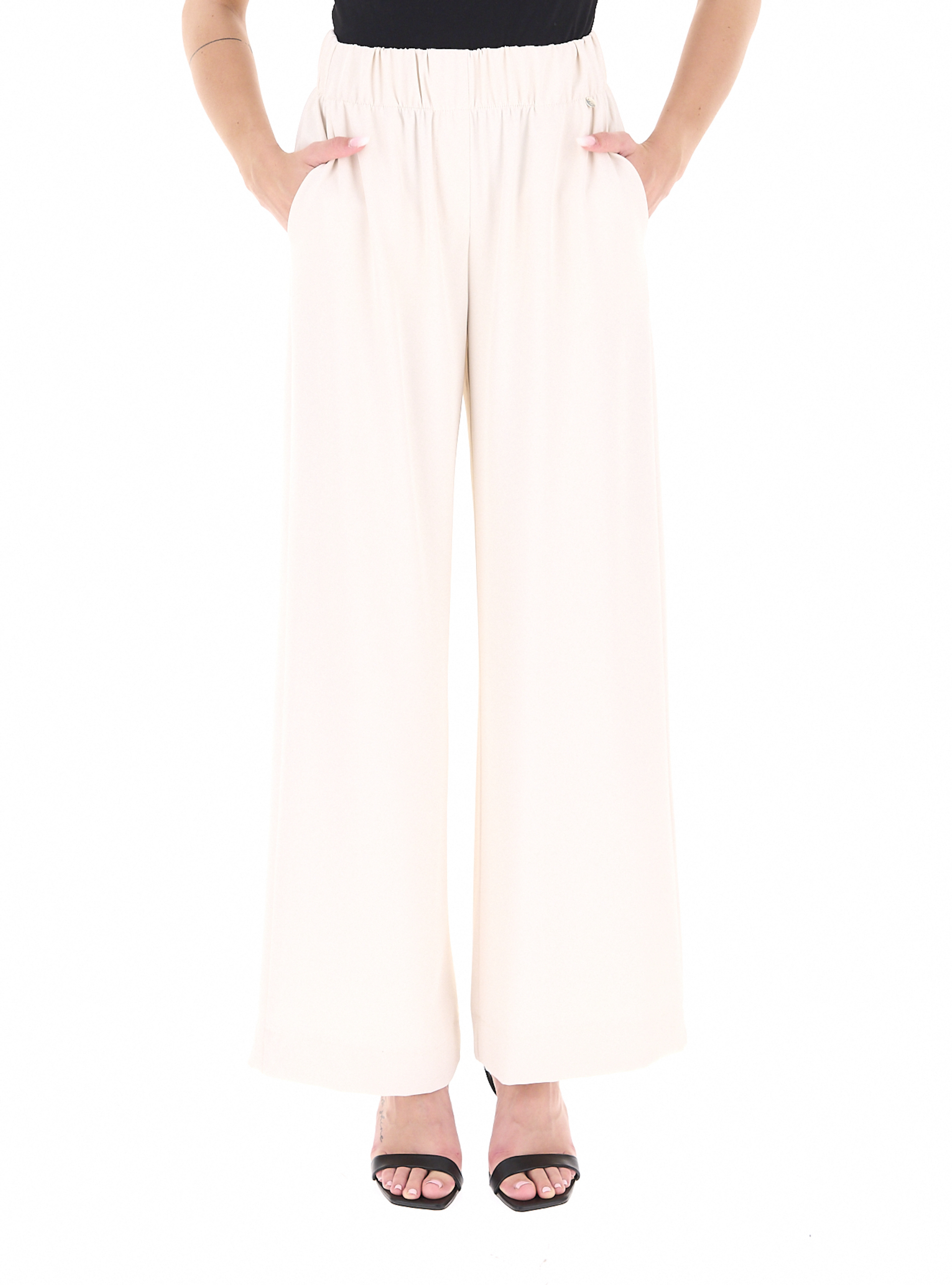 Pantalone wide leg AVORIO