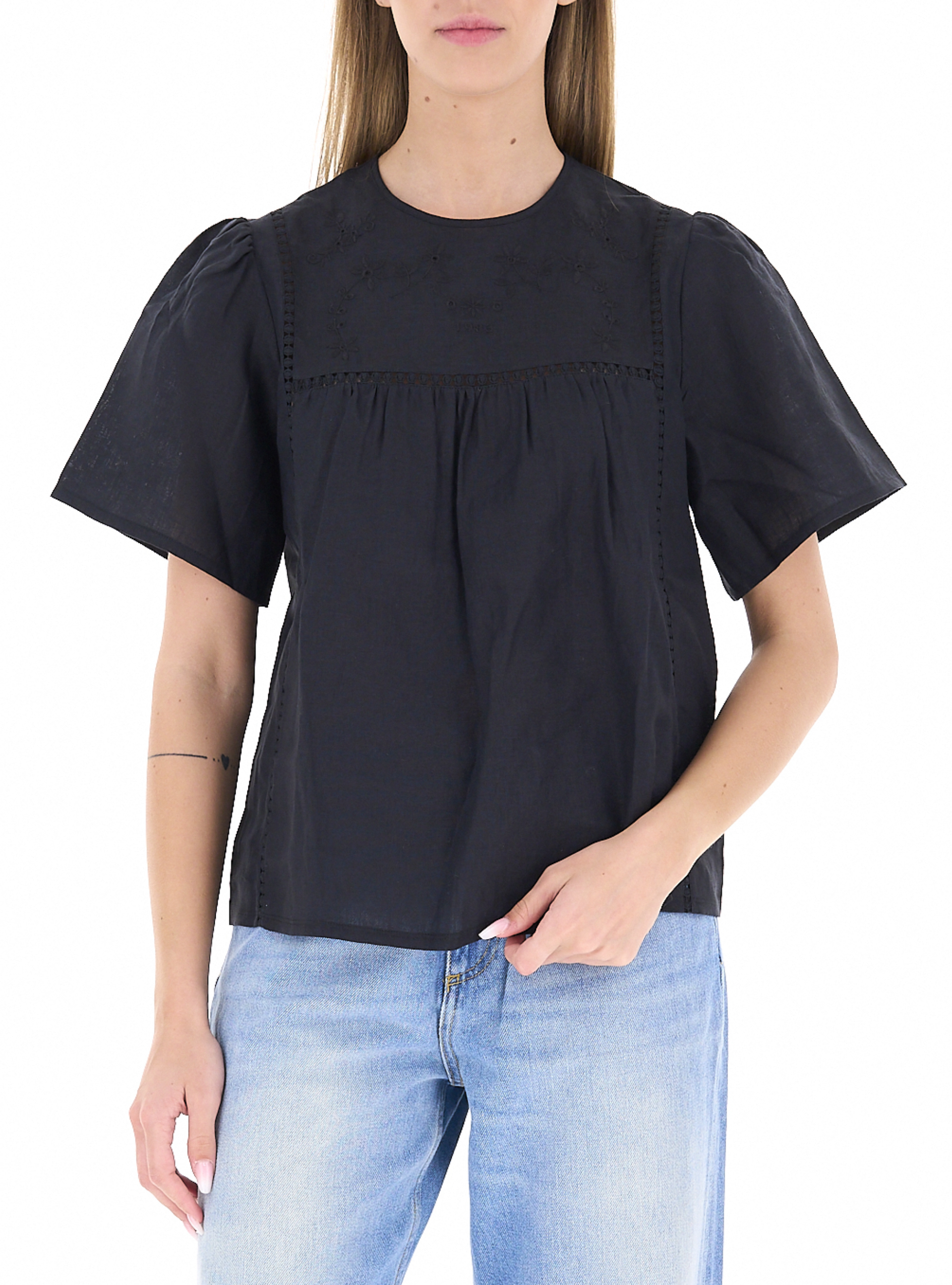 Blusa in lino NERO