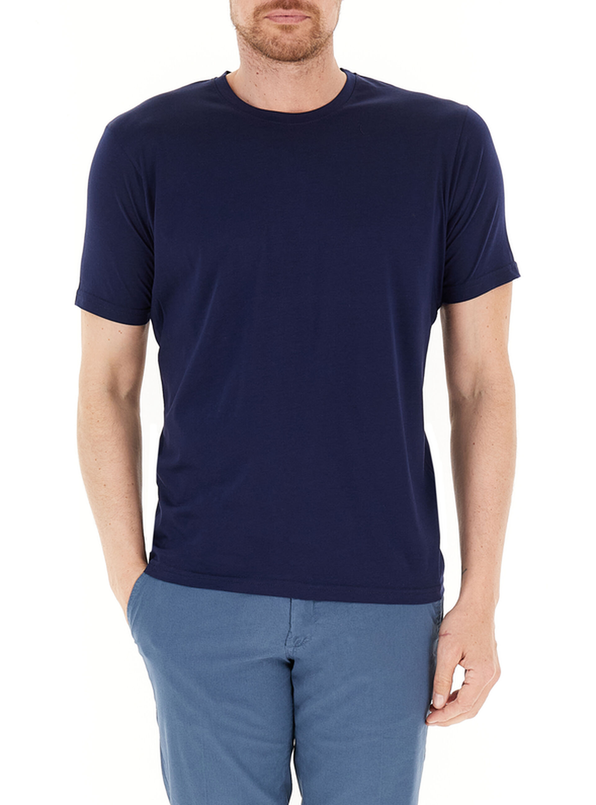 QB24 T-shirt girocollo BLU SCURO