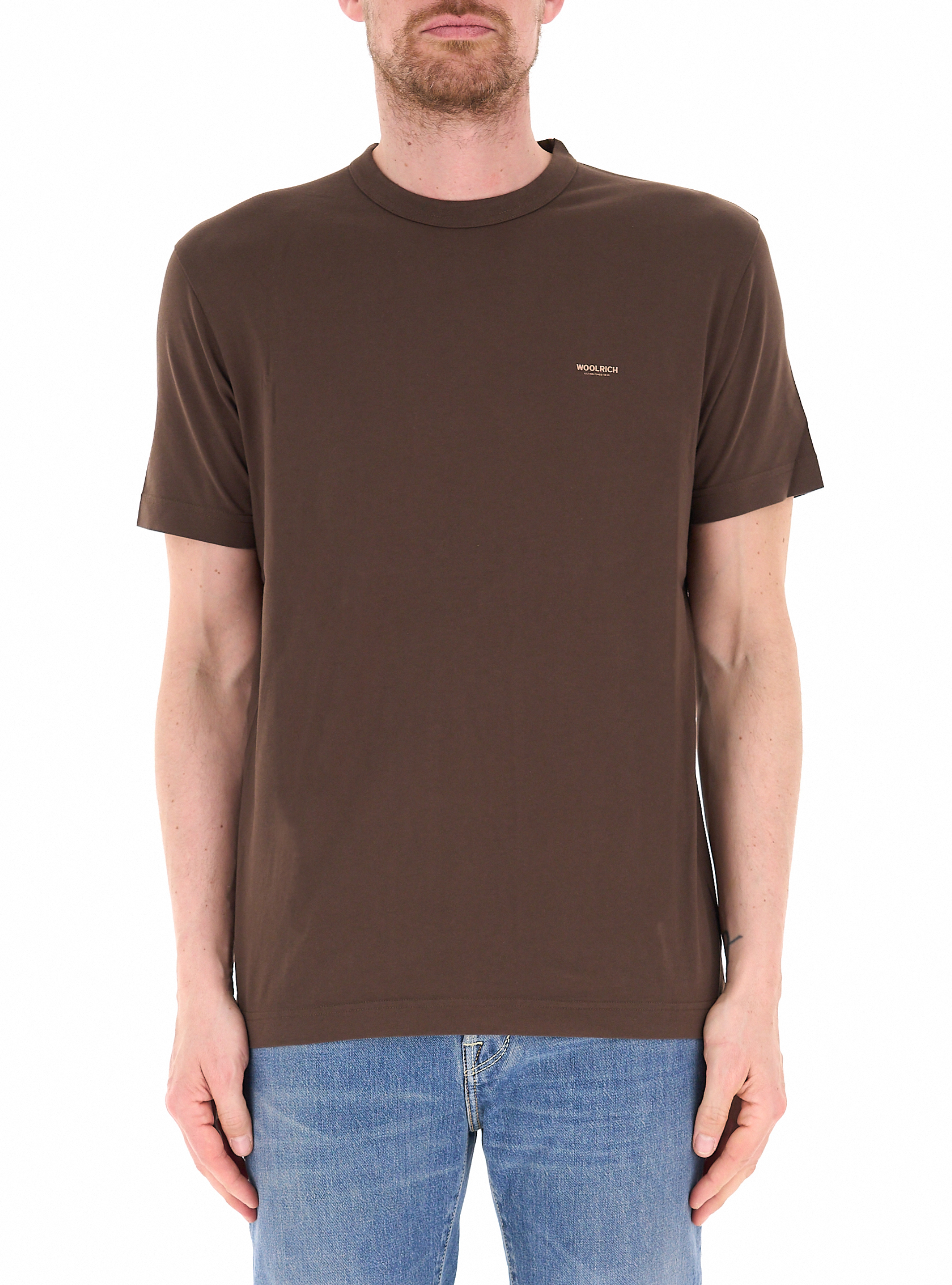 WOOLRICH T-shirt girocollo MARRONE