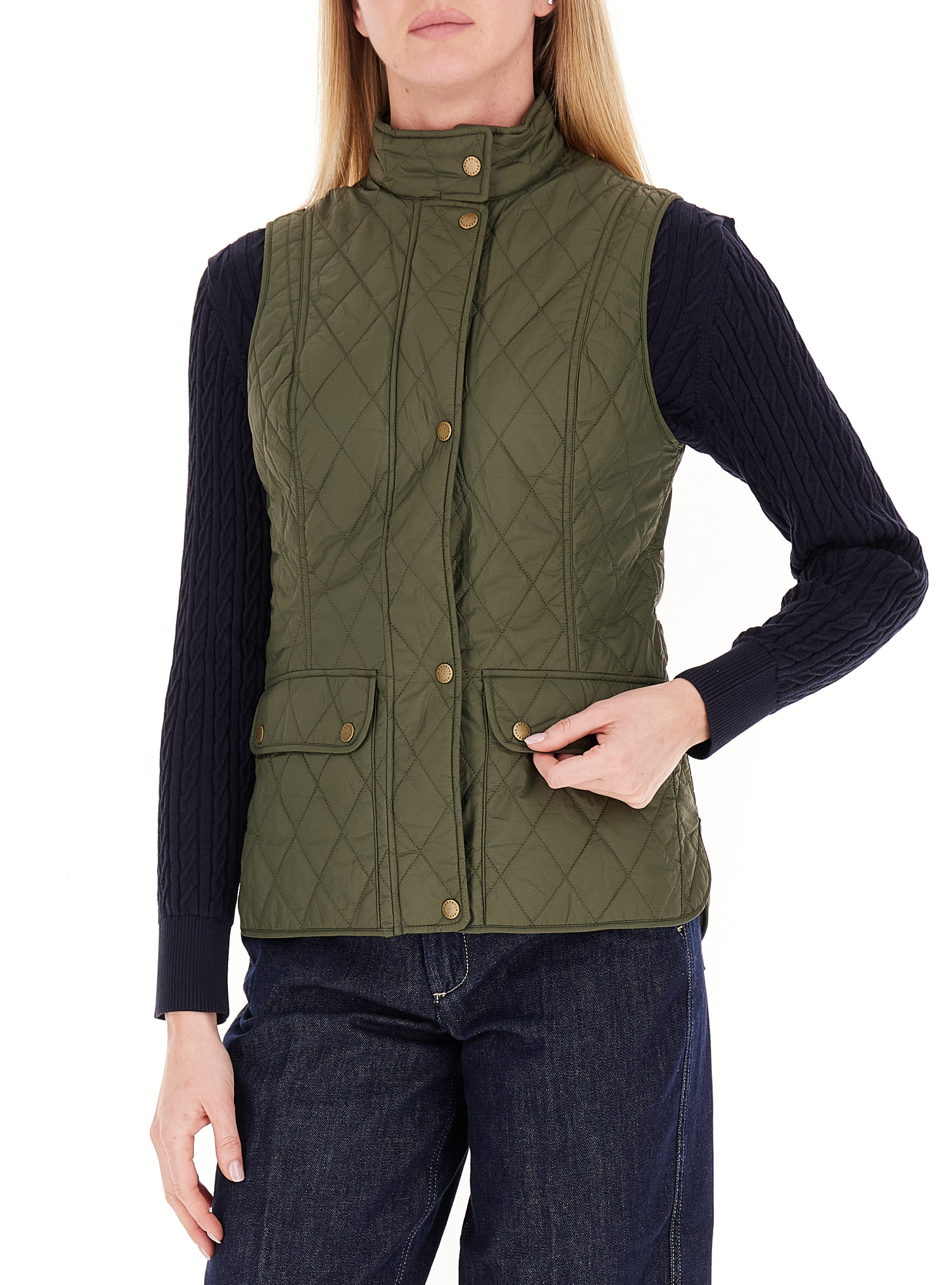 Gilet trapuntato VERDE OLIVA 10
