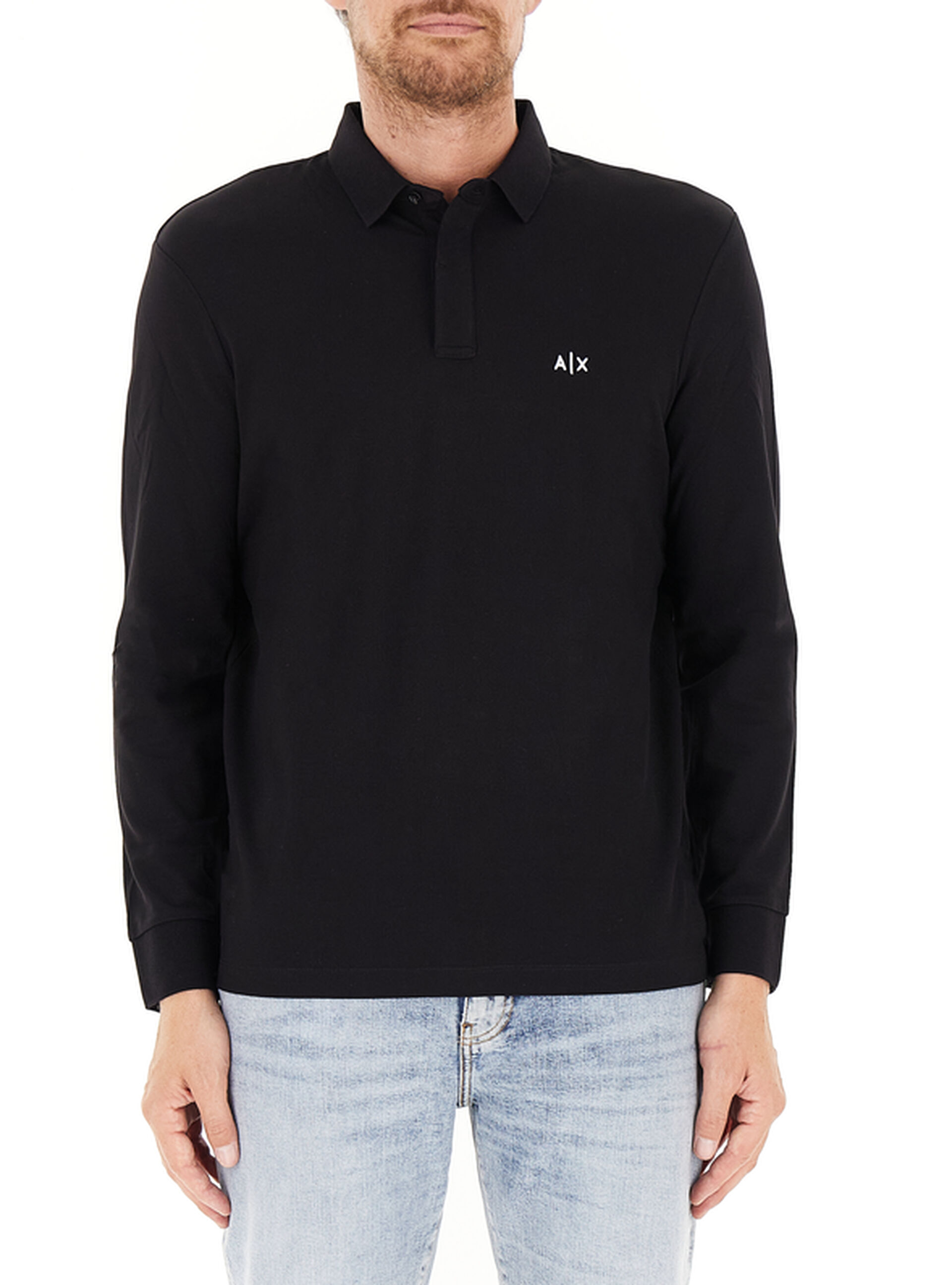 Polo maniche lunghe NERO XL