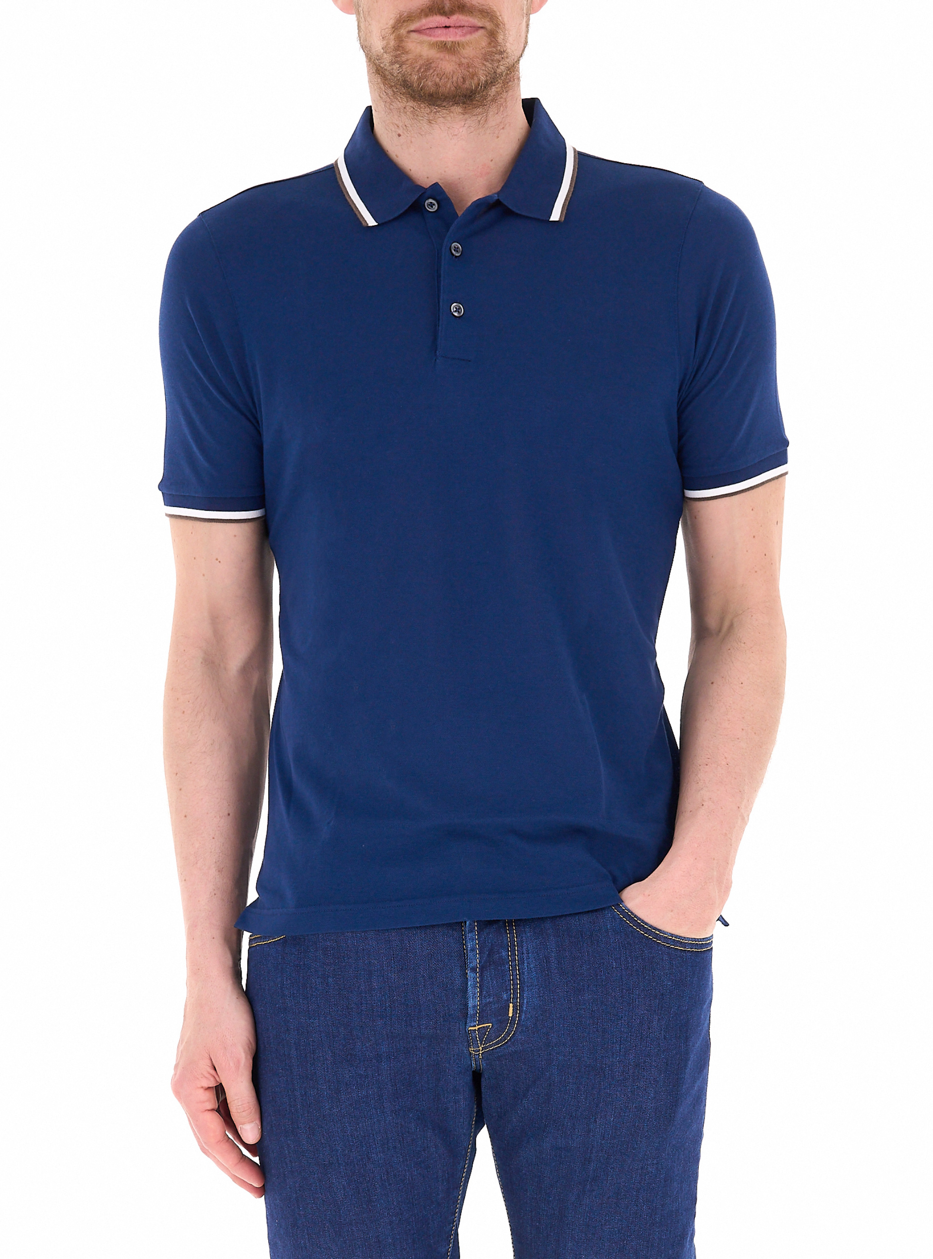 GRAN SASSO Polo maniche corte BLU