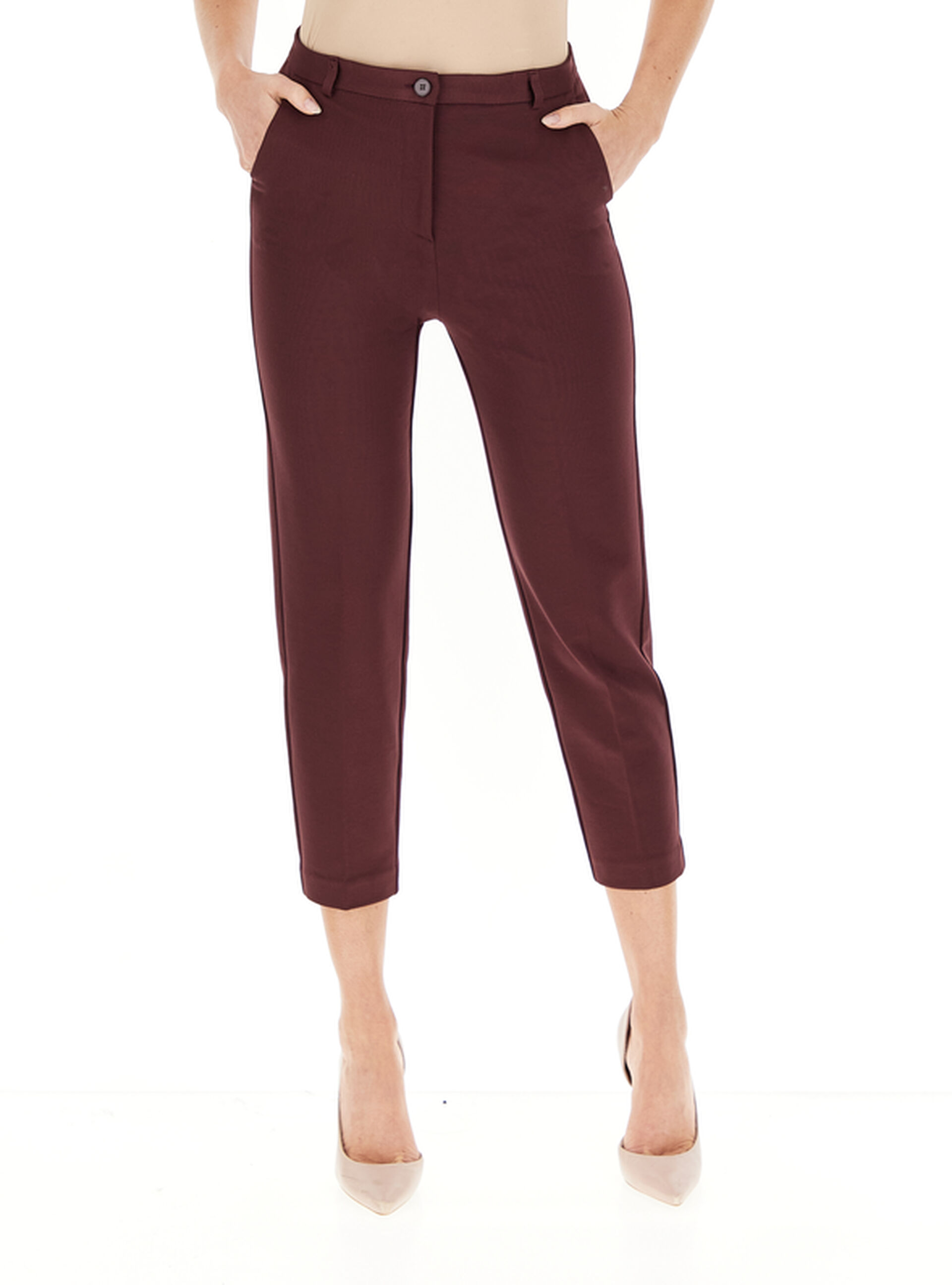 Pantaloni misto viscosa BORDEAUX