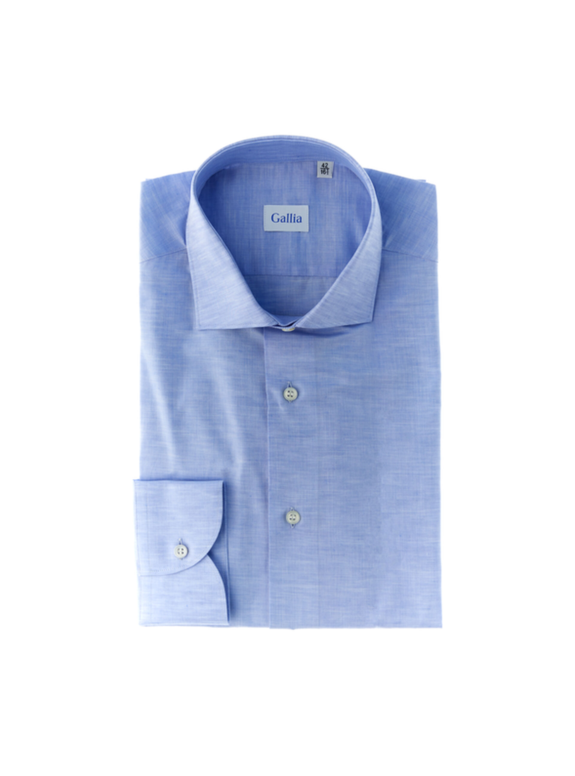 Camicia lino cotone AZZURRO 44