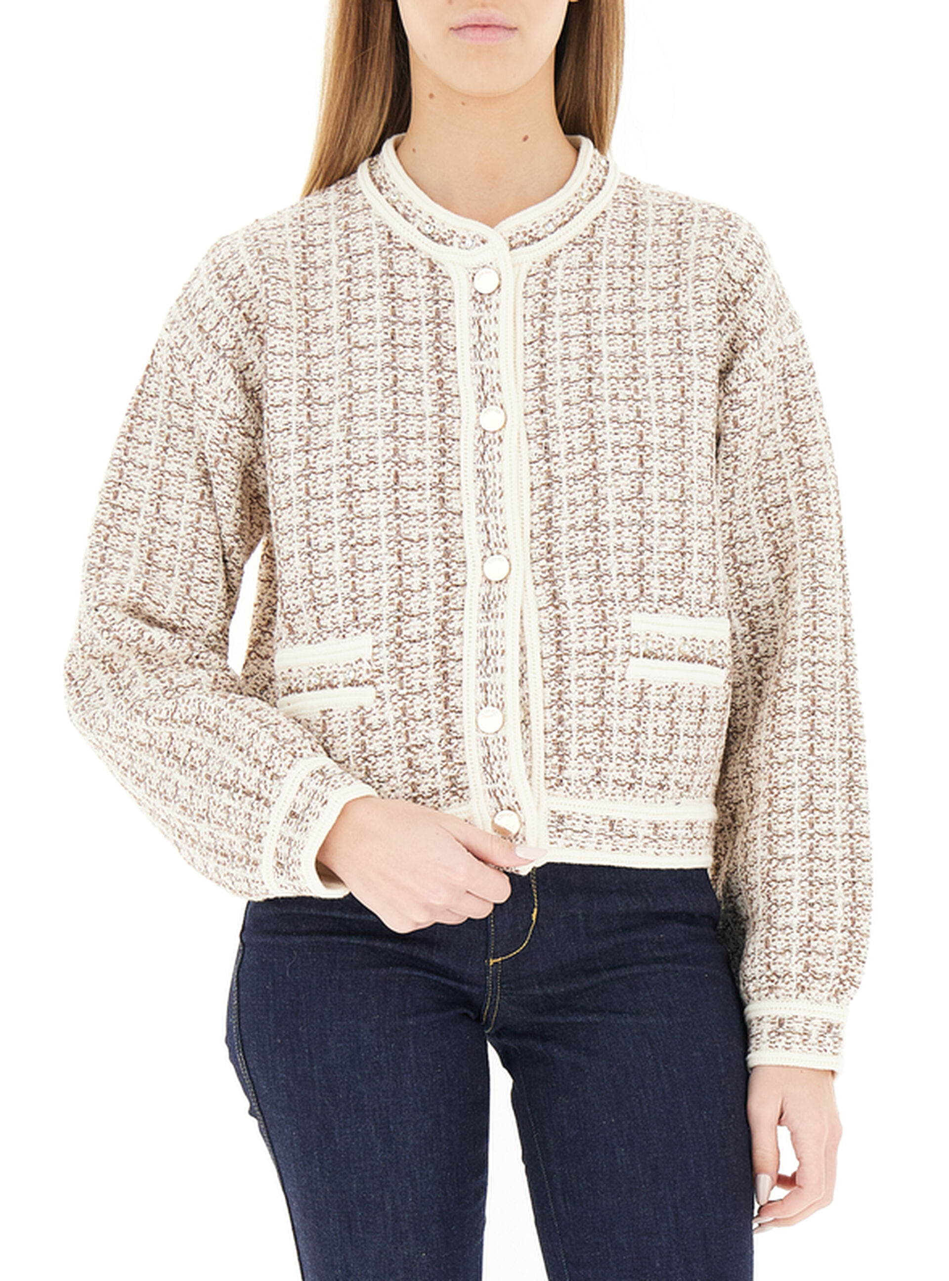 Cardigan misto cotone LIU JEANS BEIGE M