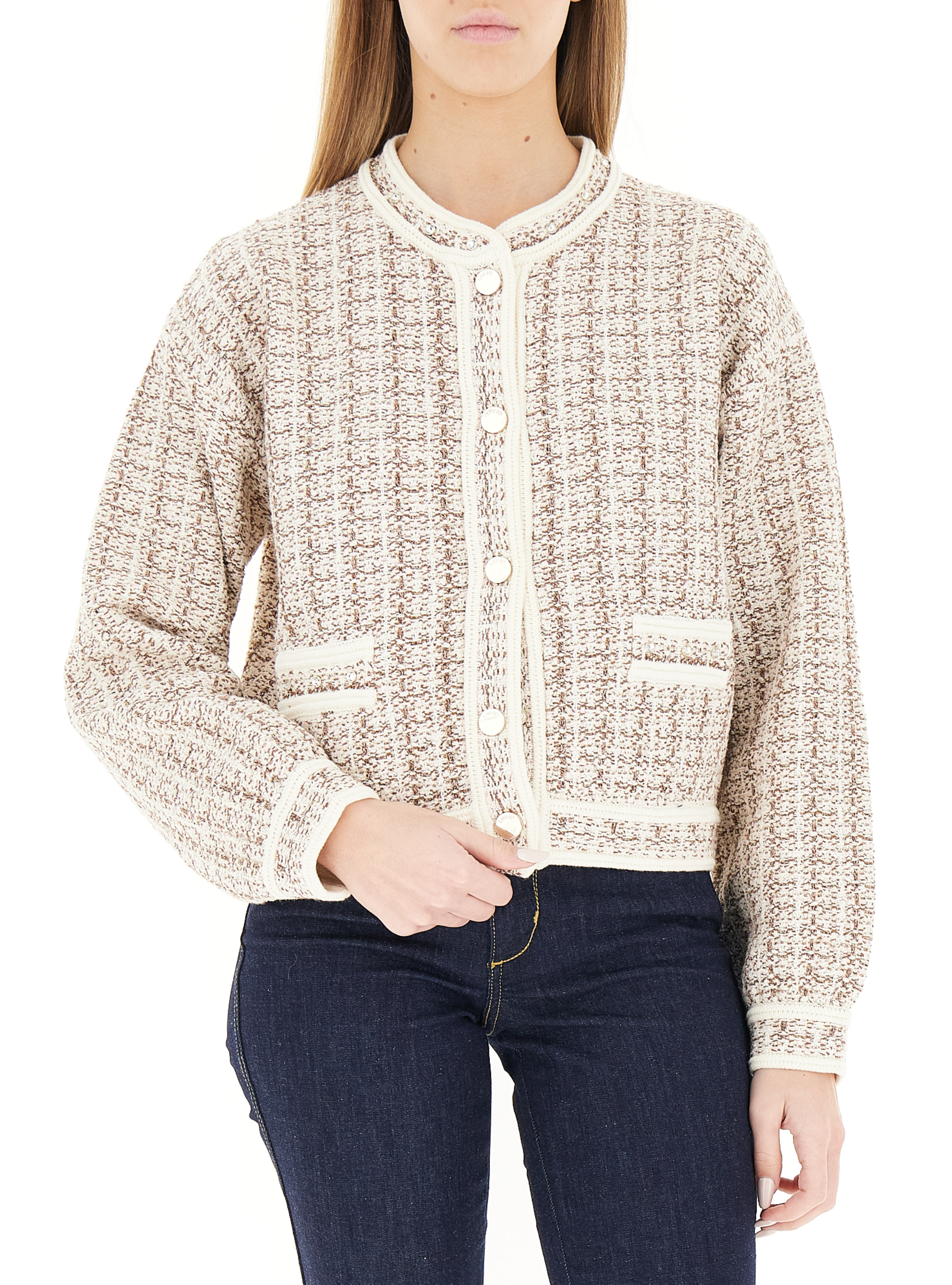 Cardigan misto cotone LIU JEANS BEIGE