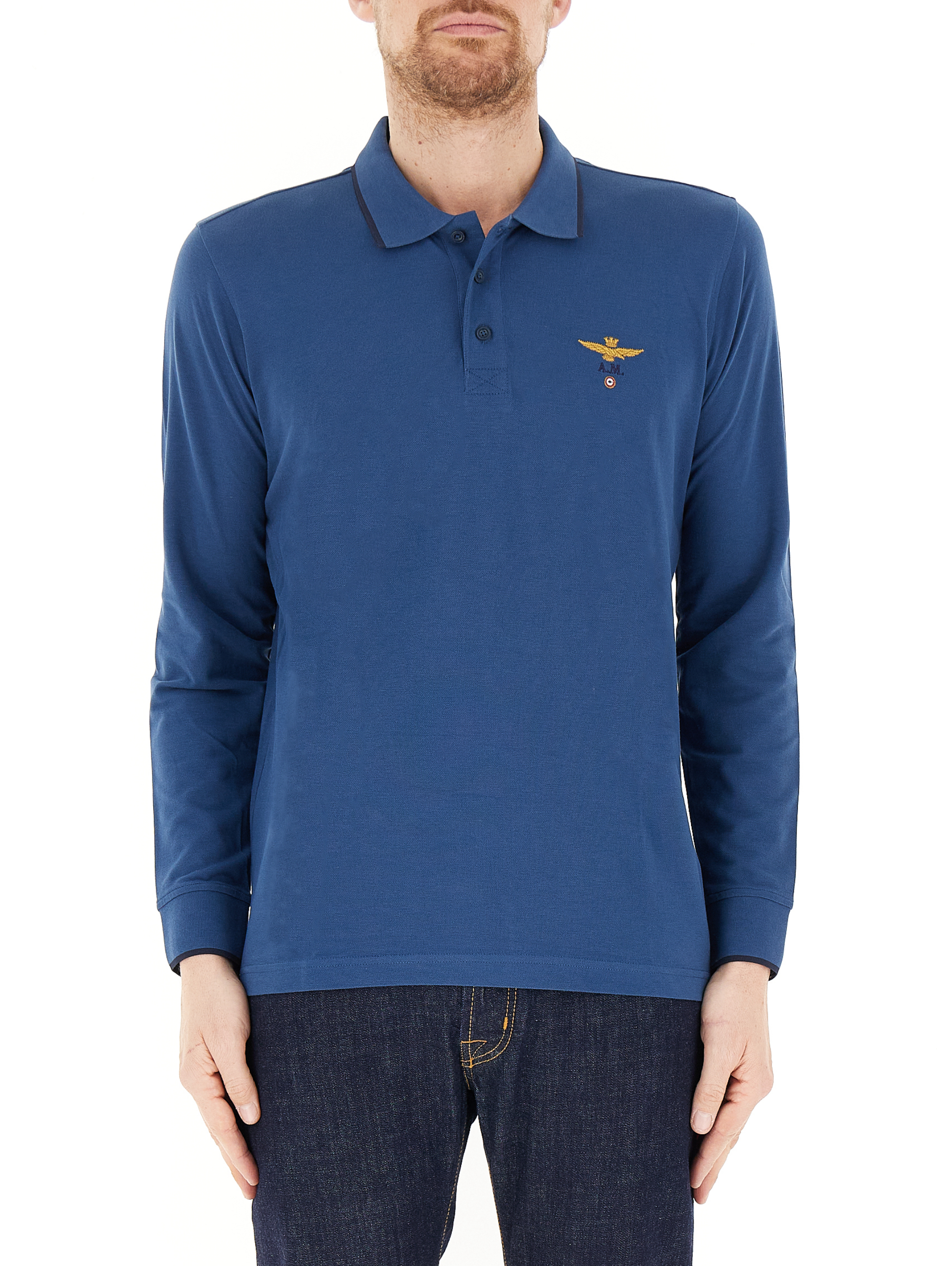 Polo maniche lunghe BLU L