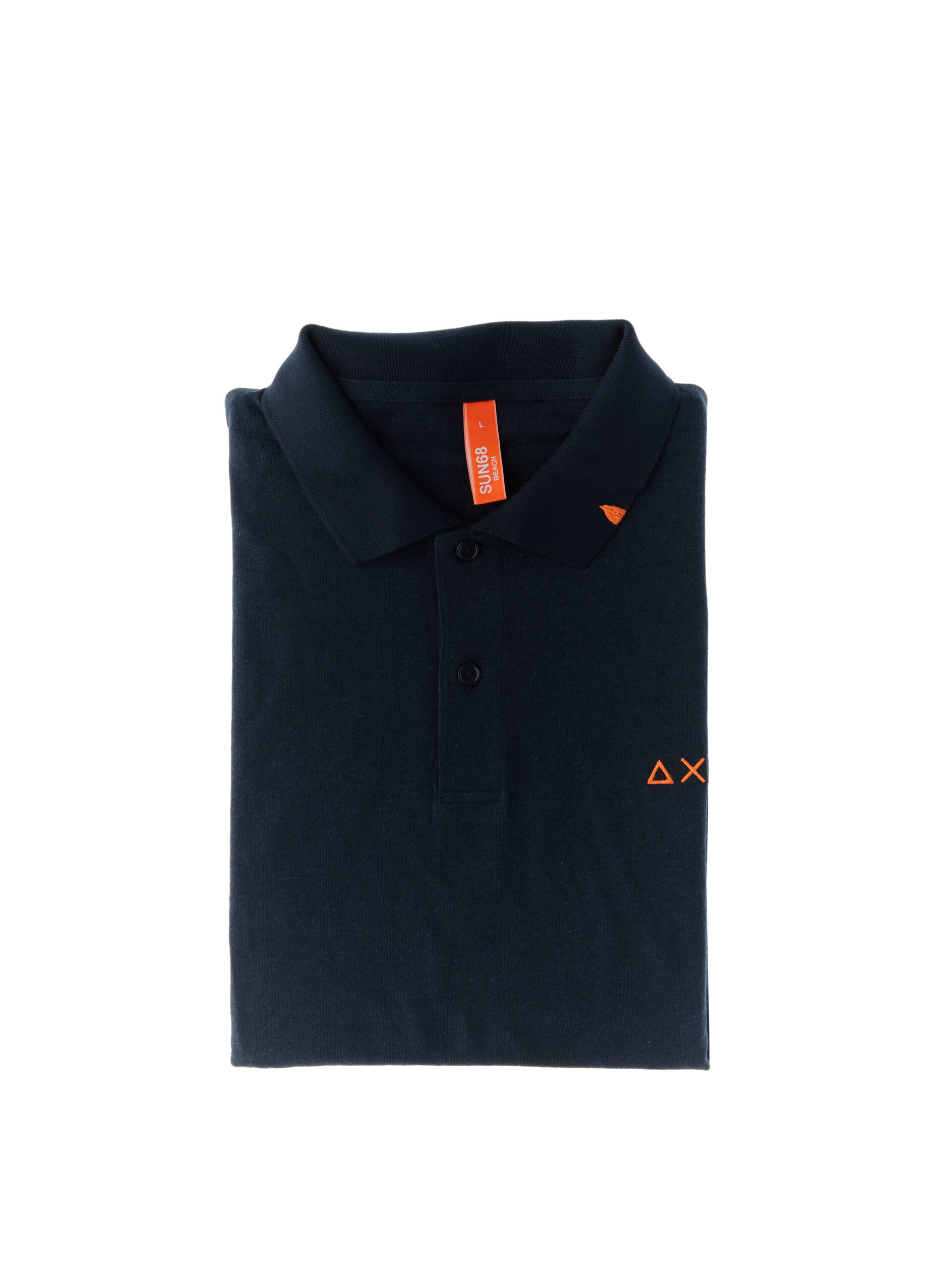 SUN68 Polo misto lino BLU NOTTE S