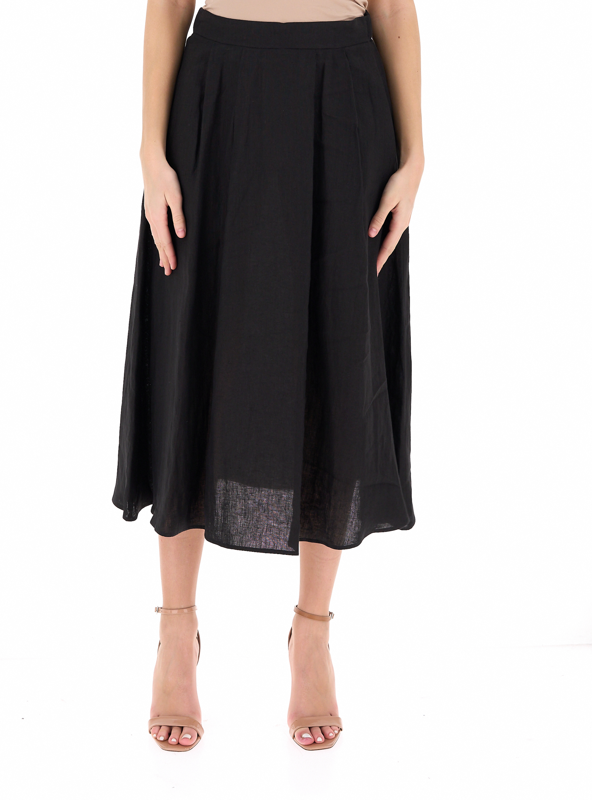 EMME MARELLA Gonna in lino NERO 46